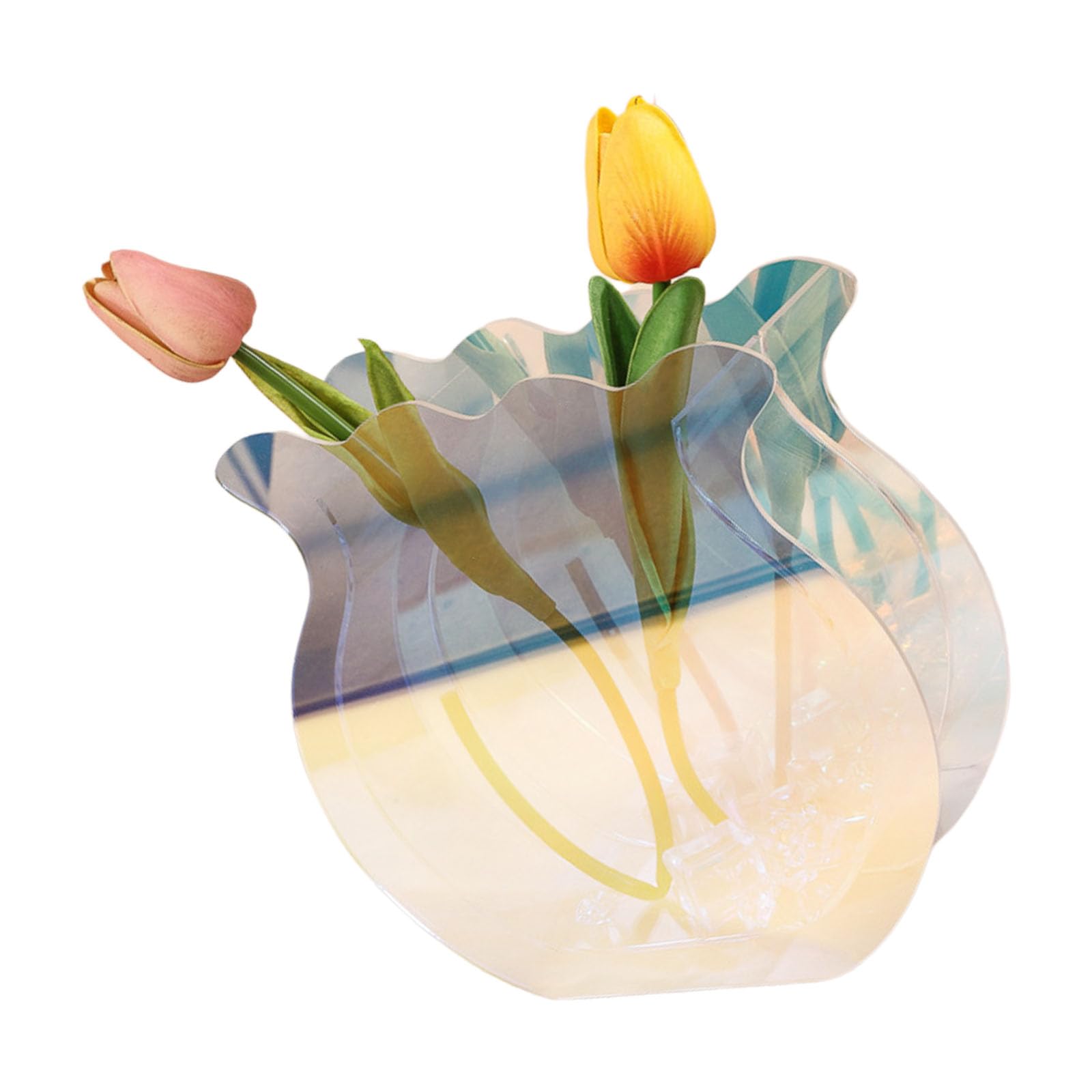 Carotoe Colorful Acrylic Small Aquariums Planter Clear Multicolor Fish Tanks Vases Flower Arrangement Holders For Desktop Display Clear Flower Vase