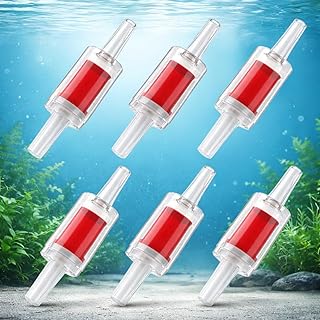 VAYINATO Aquarium Air Pump Check Valves (6 PCS) | Red Clear Plastic One-Way Non-Return Valve | Prevents Back Siphon | Fits...