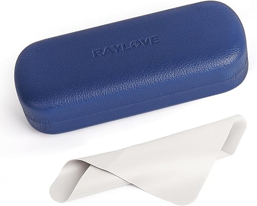 RayLove Estuche rígido para lentes con paño de limpieza, funda protectora de piel sintética para lentes de sol