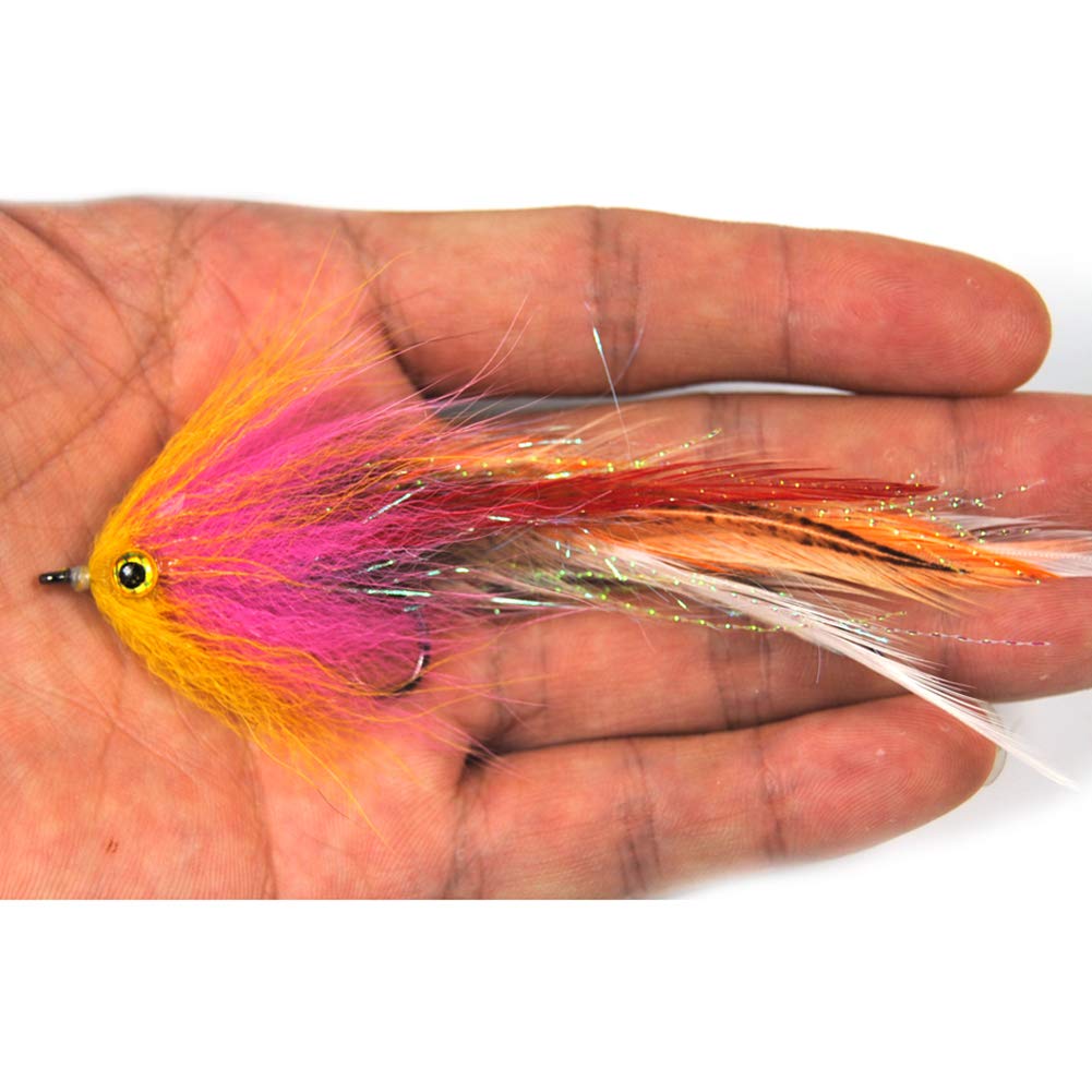 Hecht Fliegenfischerei, 4er Pack Barsch Imitationsfische, Größe 2/0, Starke Haken, Hechtfischen
