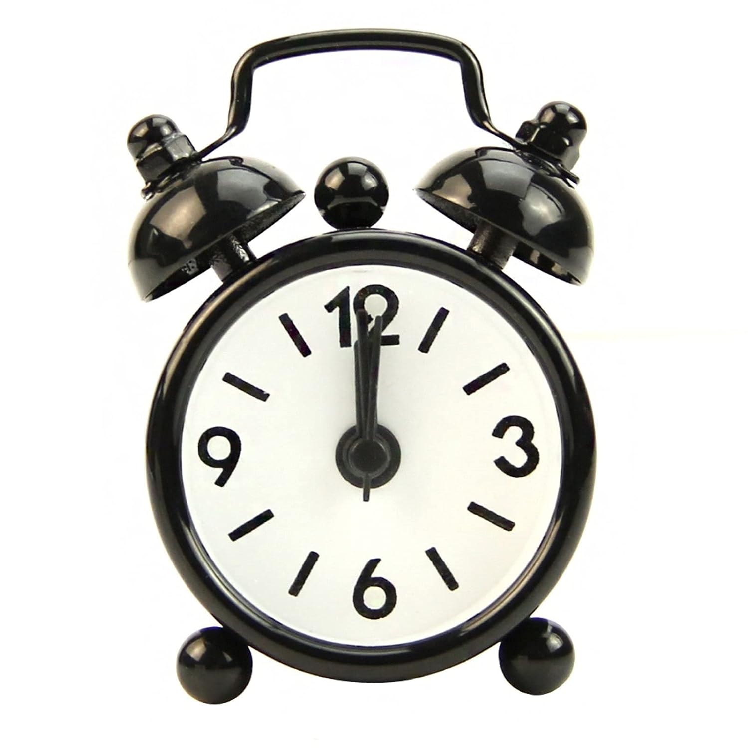 ulafbwur Alarm Clocks Classic Home Cute Operated Analog Mini Round Bedside Desk Alarm Clock Table Clock