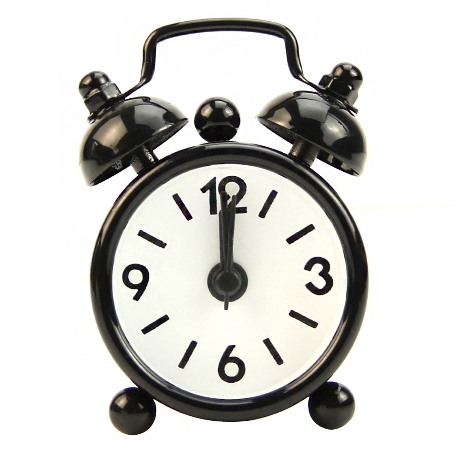 ulafbwur Alarm Clocks Classic Home Cute Operated Analog Mini Round Bedside Desk Alarm Clock Table Clock
