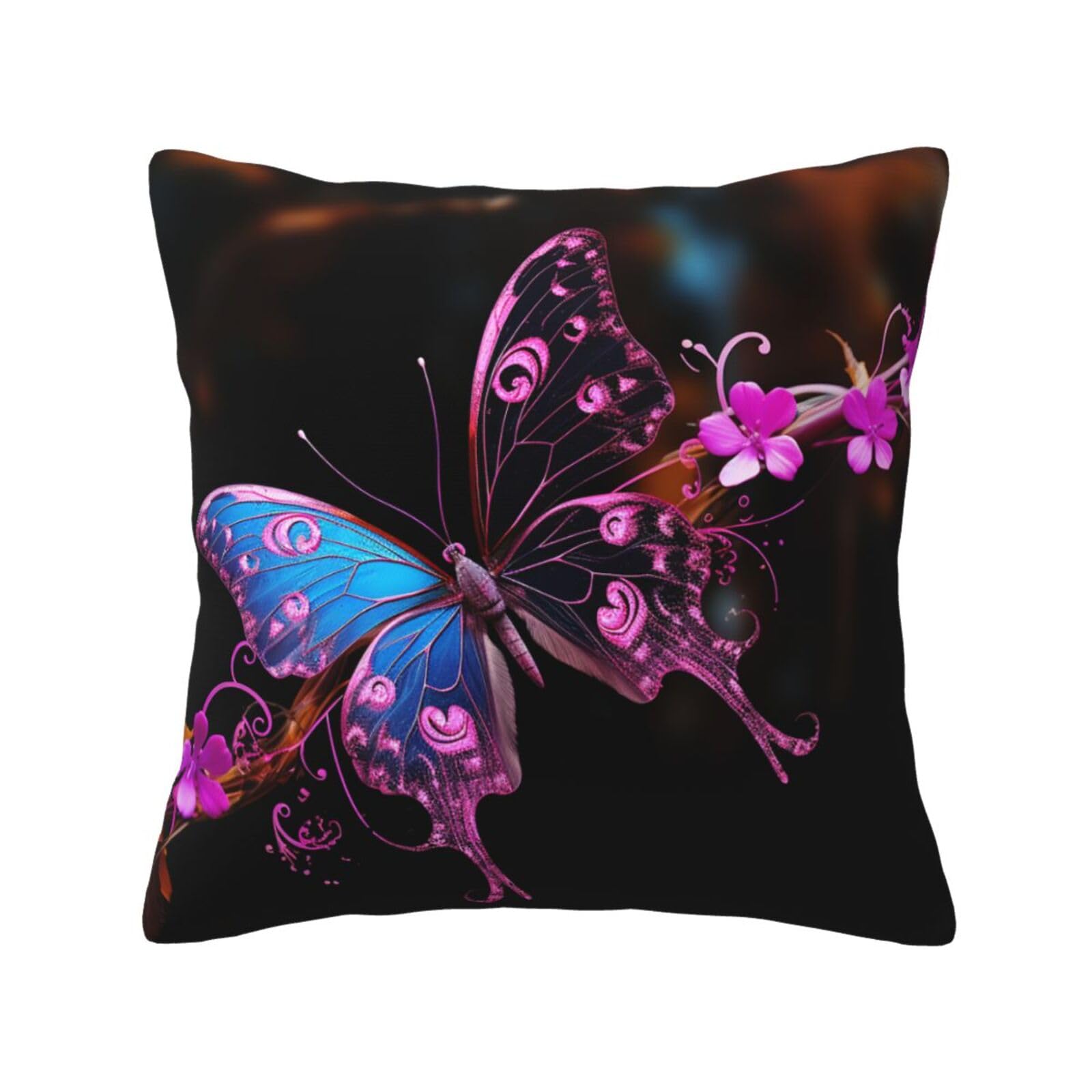 FodPand Nice Butterfly Throw Pillow Covers 20"X20" Super Soft Cozy Pillows Case Morden Decorative Cushion Cover for Sofa Couch Bed Home Decor