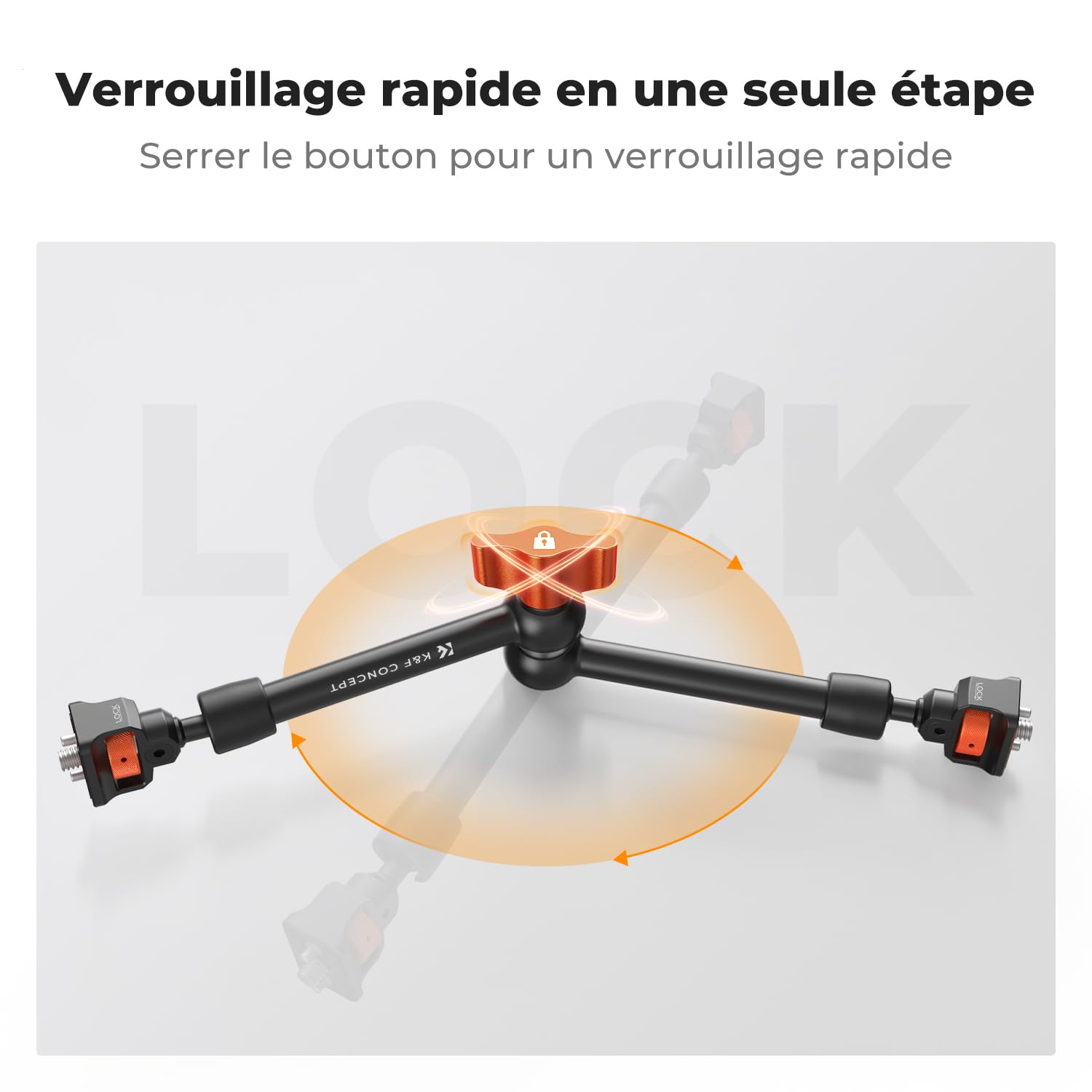 K&F CONCEPT Bras Magique 11 Pouce avec Pince Super Clamp et Vis 1/4'' 3/8'', Support Articulé Réglable pour Moniteur, Appareil Photo, Lumière LED, Microphone, Trépied Vidéo