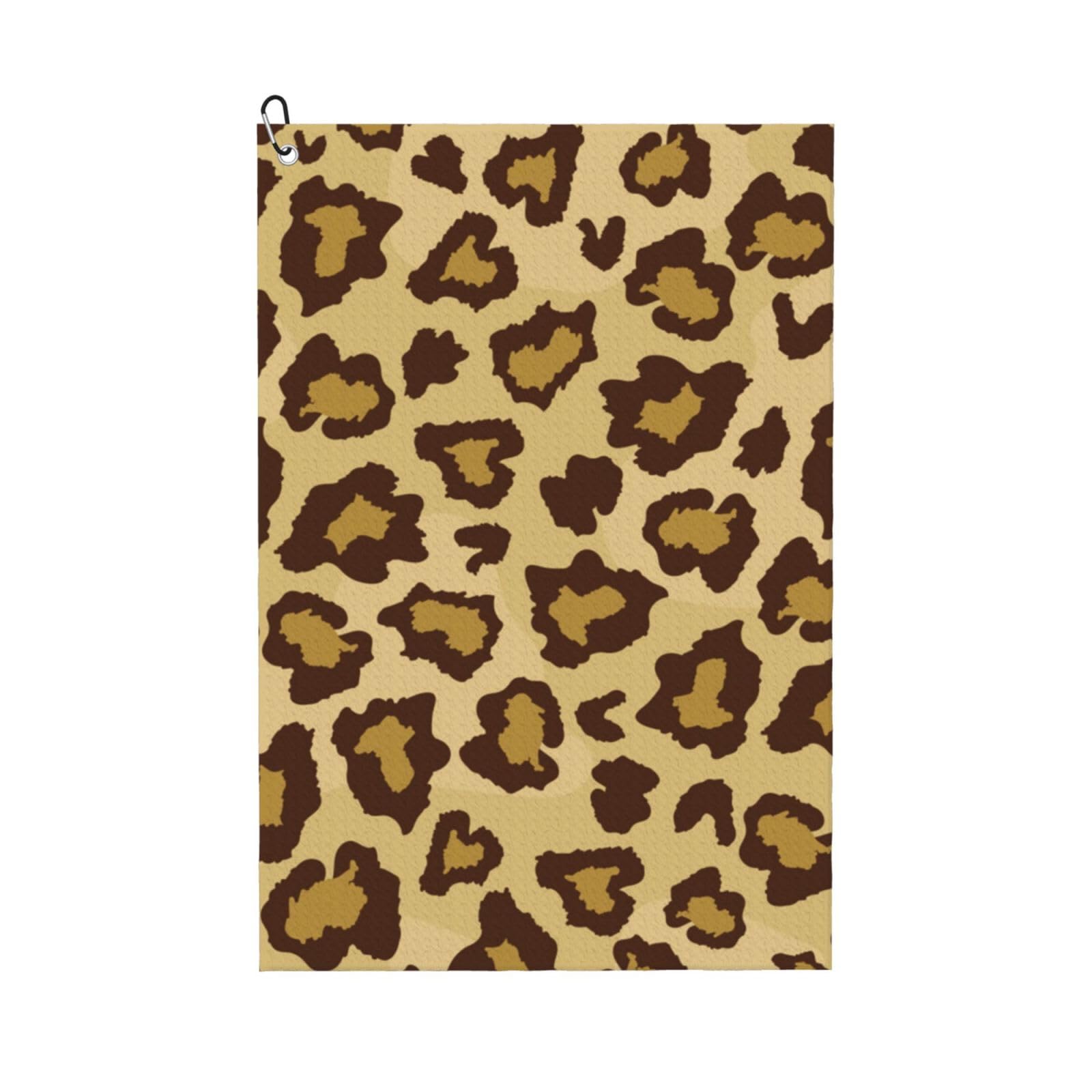 Hnnkloy Leopard Grain, 16x24 in Portable Waffle Golf Towels with Carabiner Clip for Golf Bag