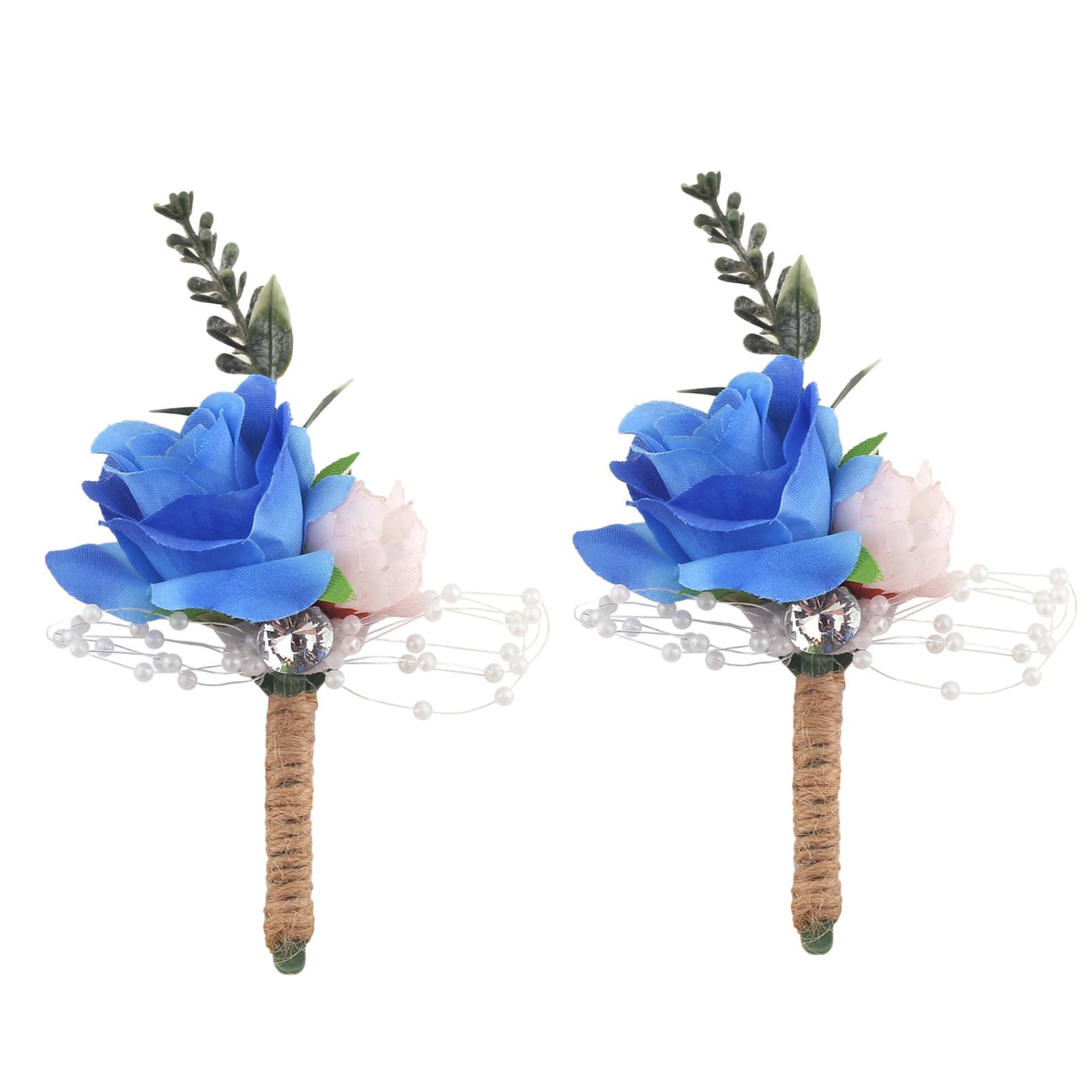 Piceioep Artificial Flower Boutonnieres for Wedding Prom Anniversary Decorations Elegant Faux Rose Boutonniere for Bride and Groom