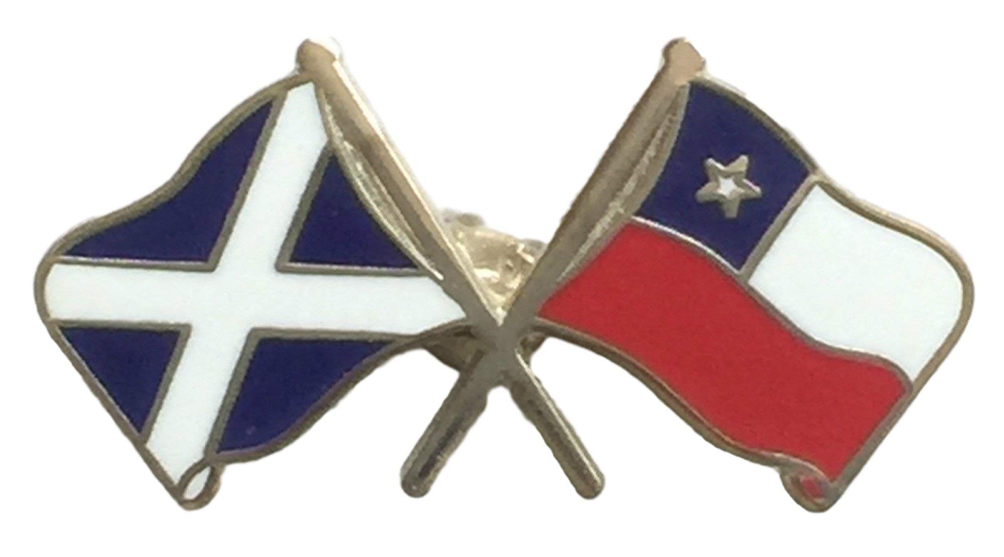 Scotland & Chile Flags Friendship Courtesy Enamel Lapel Pin Badge T873