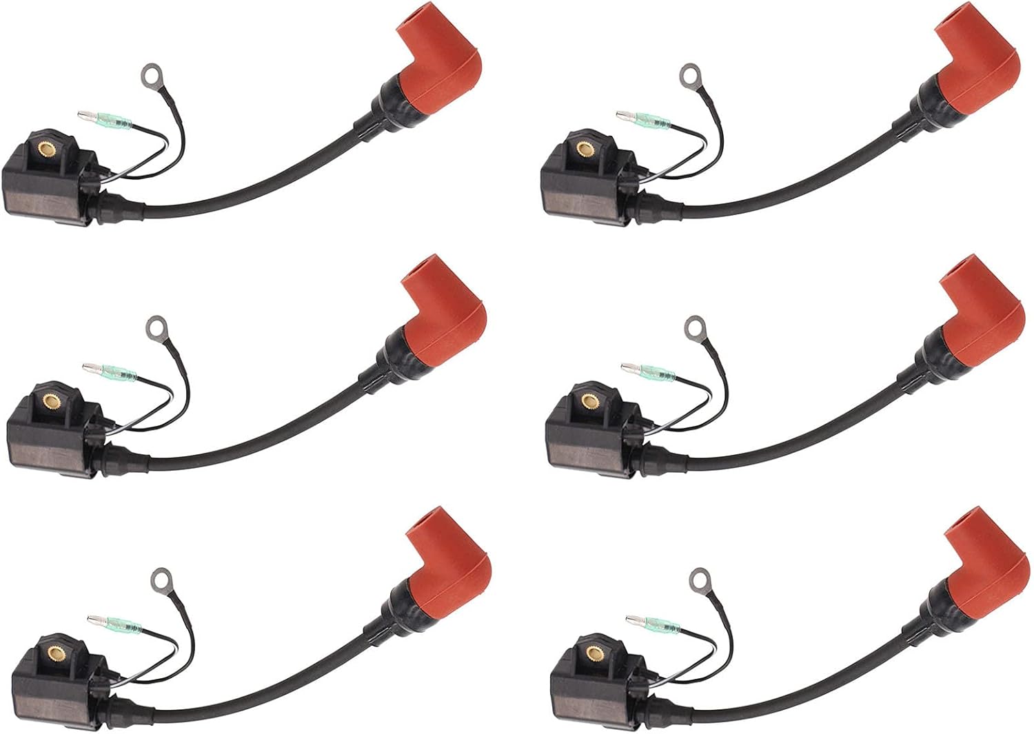 Hconcet 6 PCS Outboard Ignition Coil Fit Compatible with Yamaha V4 V6 115HP/150HP/85HP 6R3-85570-01-00 6R3-85570-00-00…