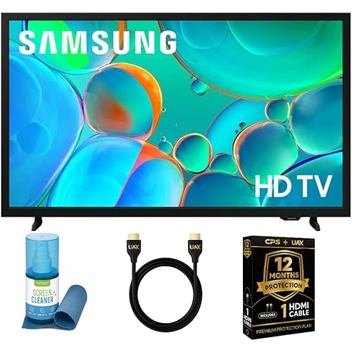 Samsung 32-Inch Smart LED TV Bundle � HD 720p, HDR, Bluetooth, w/ 12 Month CPS Protection, AUX HDMI Cable, and Screen Cleaning with Microfiber Cloth.