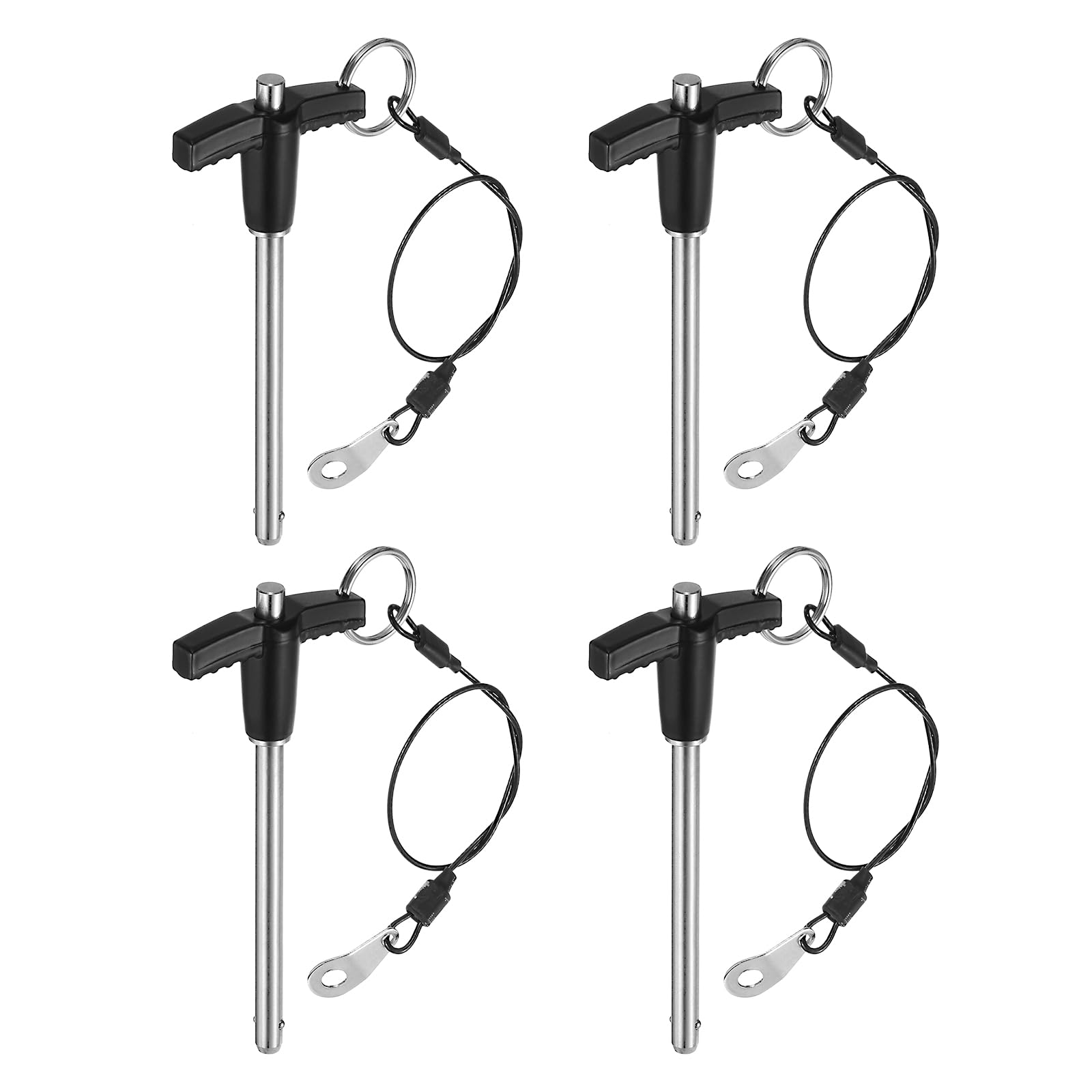QUARKZMAN 4Pcs Goupilles de Verrouillage de Poignée en T, 6mm x 60mm Longueur d'Utilisation Acier Inoxydable Bouton-Poussoir à Libération Rapide