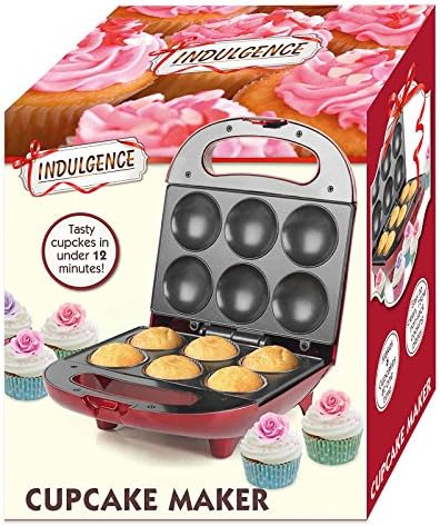 Indulgence Cupcake Maker Red Small Compact 6 Cupcakes