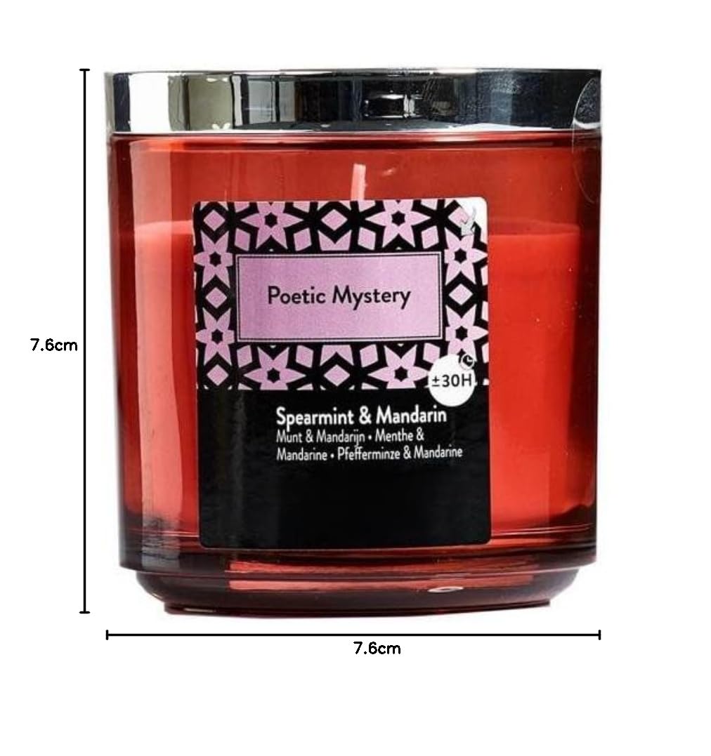 Juego de 4 velas perfumadas en tarro de cristal, velas de Adviento, boda, ambientador, sin hollín, duración de combustión: 30 horas, muchos aromas – 7,6 x 7,6 cm (rosa – Fragancia: menta y mandarina)