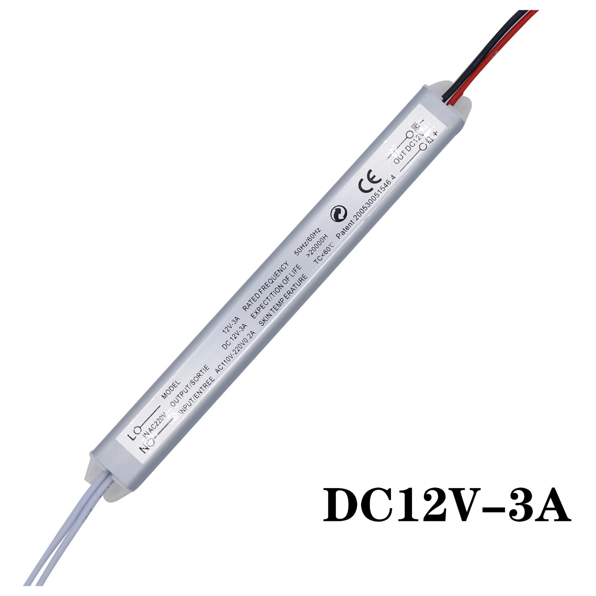Driver LED DC12V 1A 2A 3A 5A 6A Alimentatore switching Trasformatore di illuminazione 12W 36W 24W 60W 72W Striscia LED Faretto Rettangolare (12V 1A)
