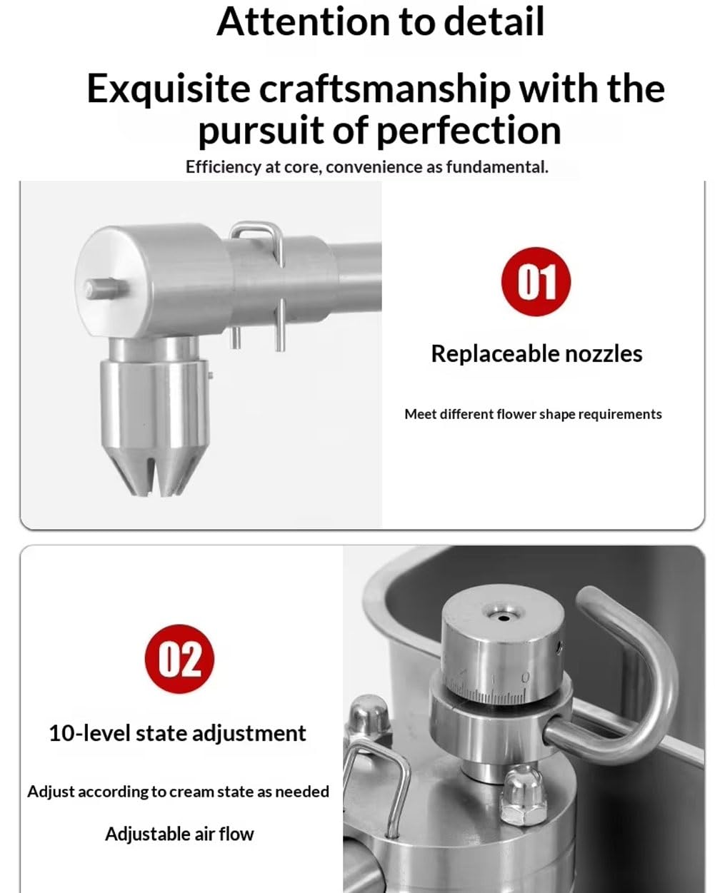 Macchina for impastare Crema for Torte Commerciale da 400 W, Macchina for Montare Panna Completamente Automatica con 10 Marce Regolabili, Macchina for mescolare Crema in Acciaio Inossidabile for Pane