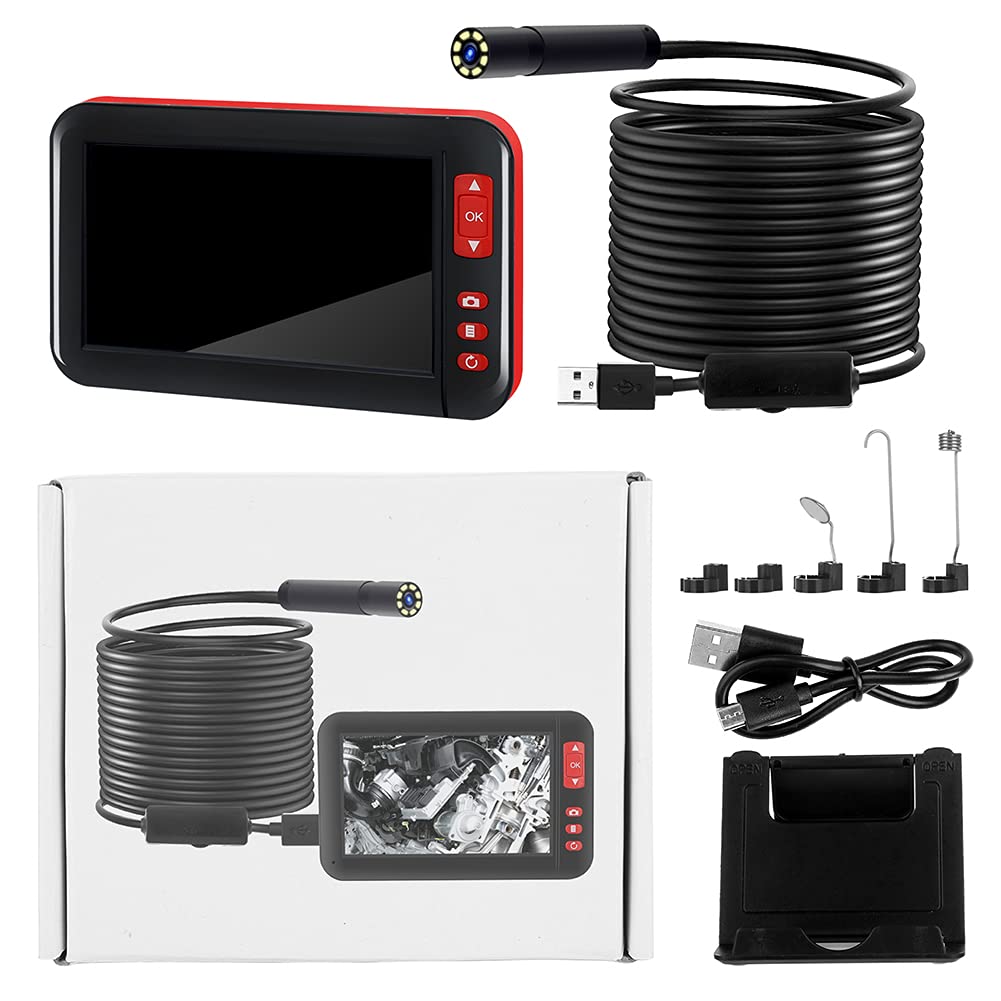 Kamera inspekcyjna LCD do endoskopów, zestaw F200 4,3-calowy cyfrowy boroskop 1080P z kamerą inspekcyjną USB do ładowania(2M)