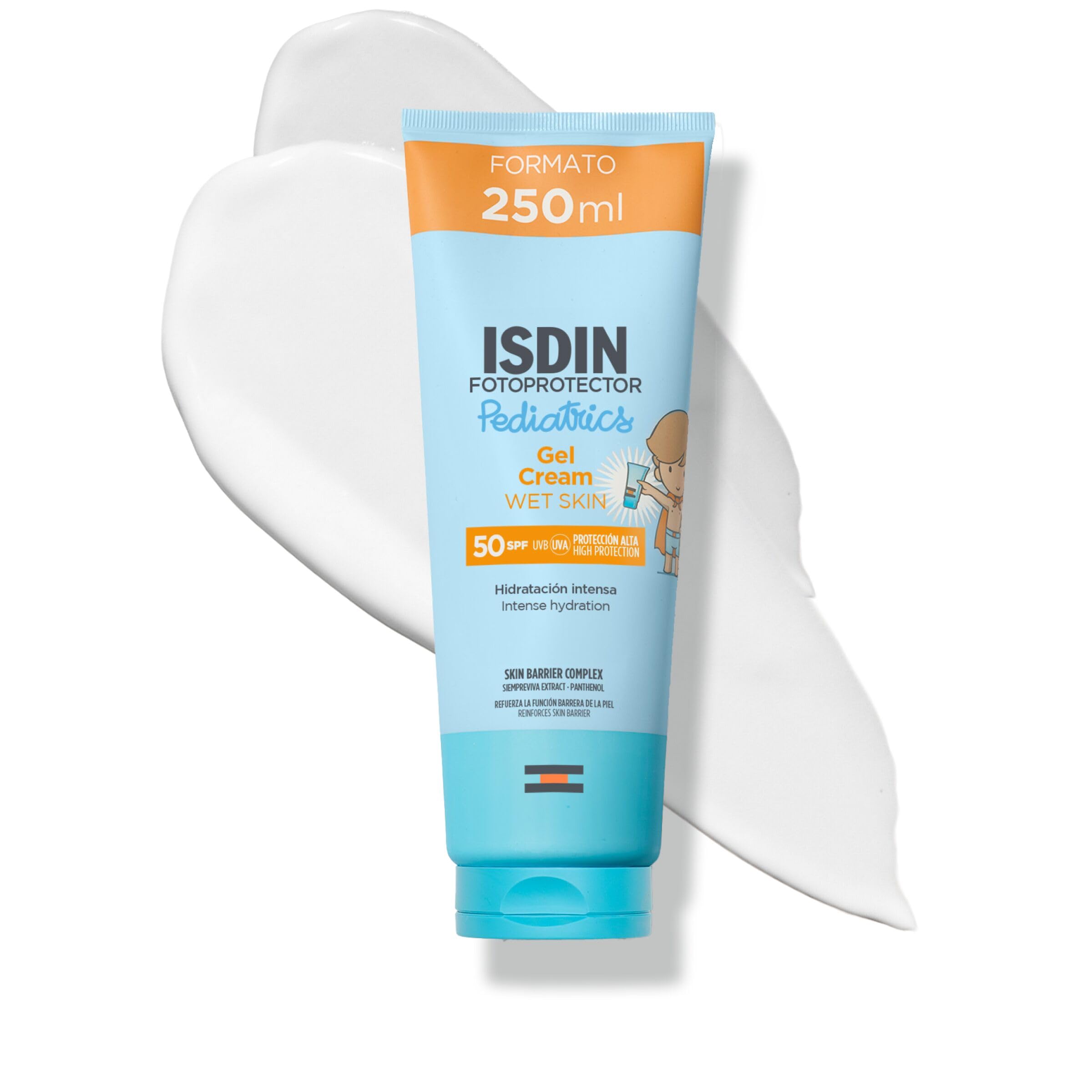ISDIN Fotoprotector Pediatrics Gel Cream SPF 50+, Protector Solar Corporal para niños y bebes, El todoterreno de los fotoprotectores para la piel frágil del niño, 250 ml