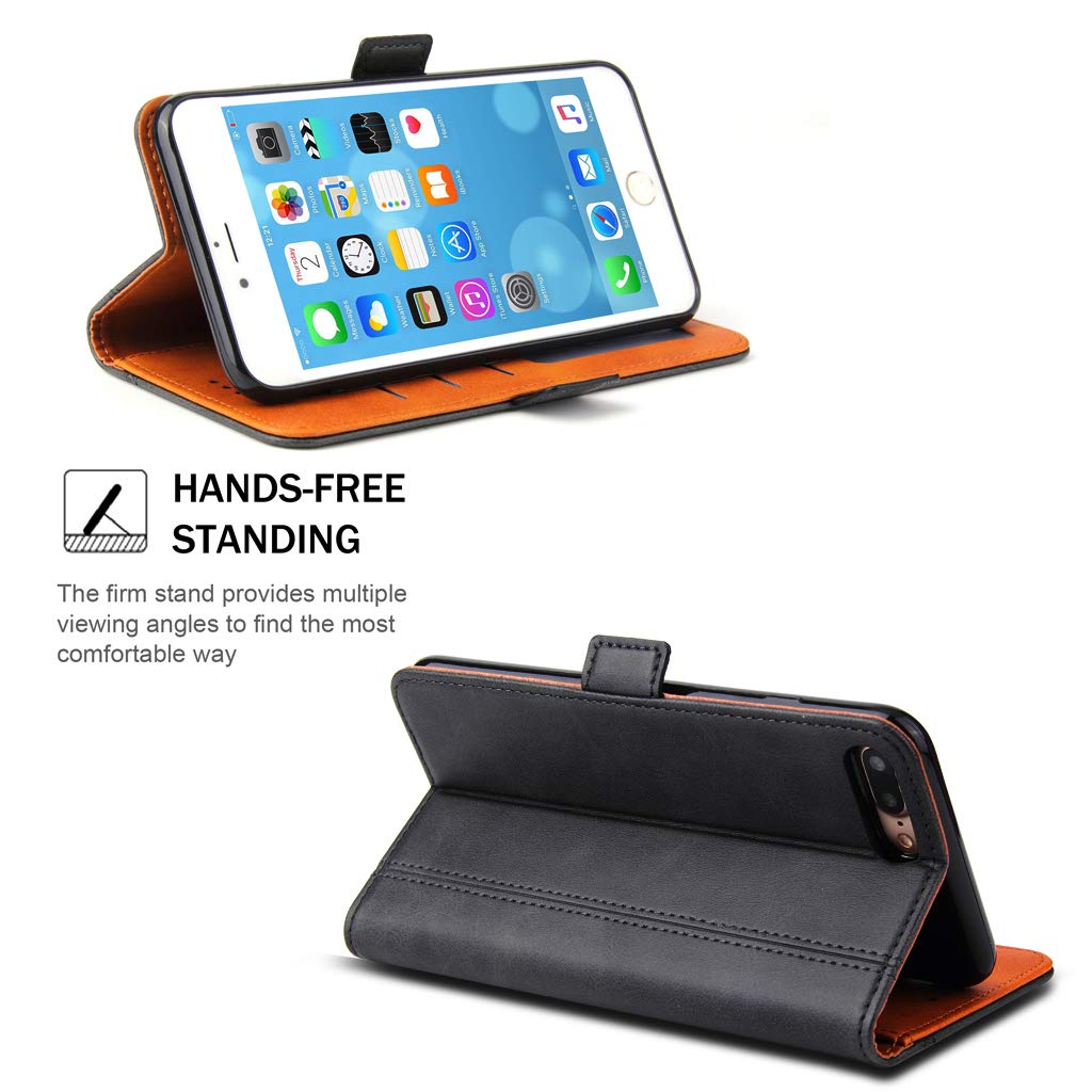 XINQCASE Cover per iPhone 8 Plus/iPhone 7 Plus, Custodia a Portafoglio in Pelle PU [Slot per Schede], Cover a Libro Flip Caso Custodia per iPhone 8