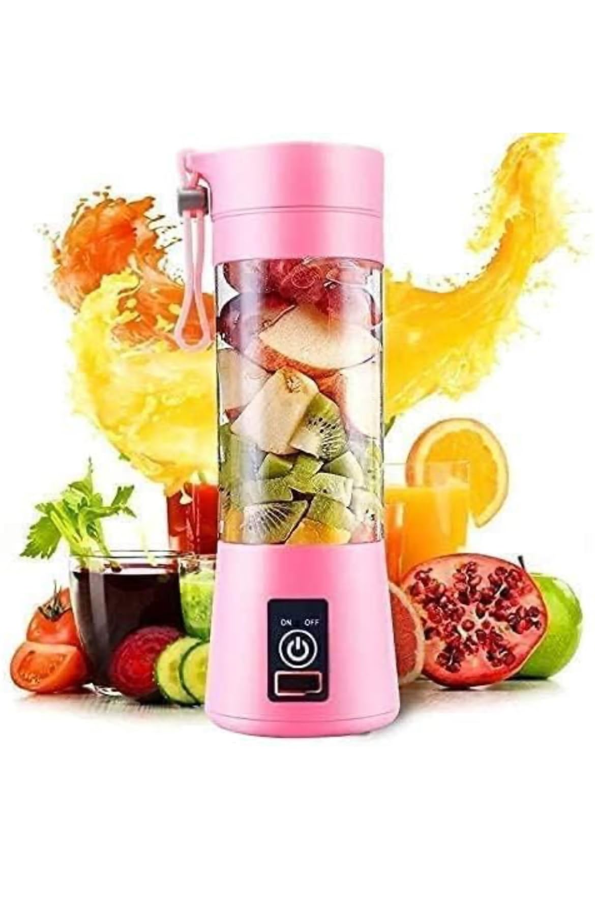 gadget wings Portable 6-Blade Juicer Blender with built-in Jar, Juice Mixer Bottle,Fruit Juice Machine,USB Rechargeable Personal Size Juicer Grinder for Juices, Protein & Milk Shakes | Blue-picture-11
