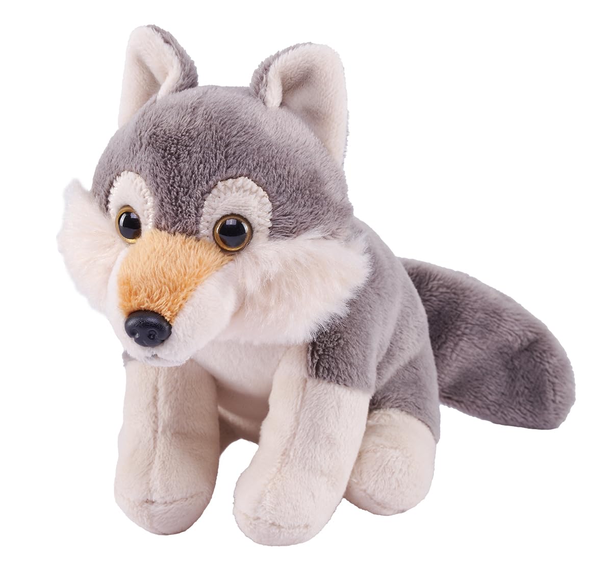 Wild Republic Pocketkins Eco Wolf, Stuffed Animal, 5 Inches, Plush Toy, Made from Recycled Materials, Eco Friendly