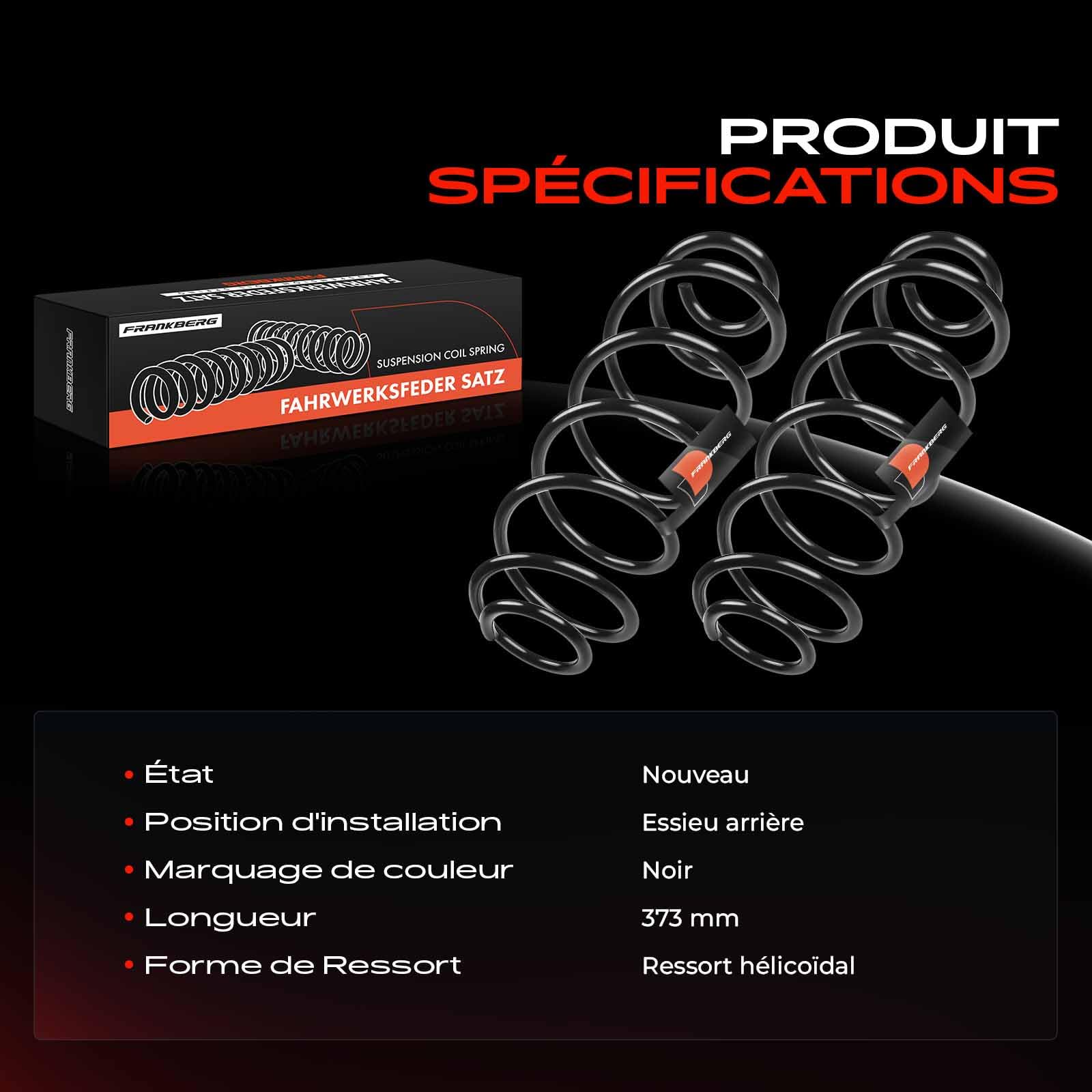 Frankberg 2x Ressort de suspension Compatible avec C3 II SC C3 III SX Remplacer# RA6111,5102CV