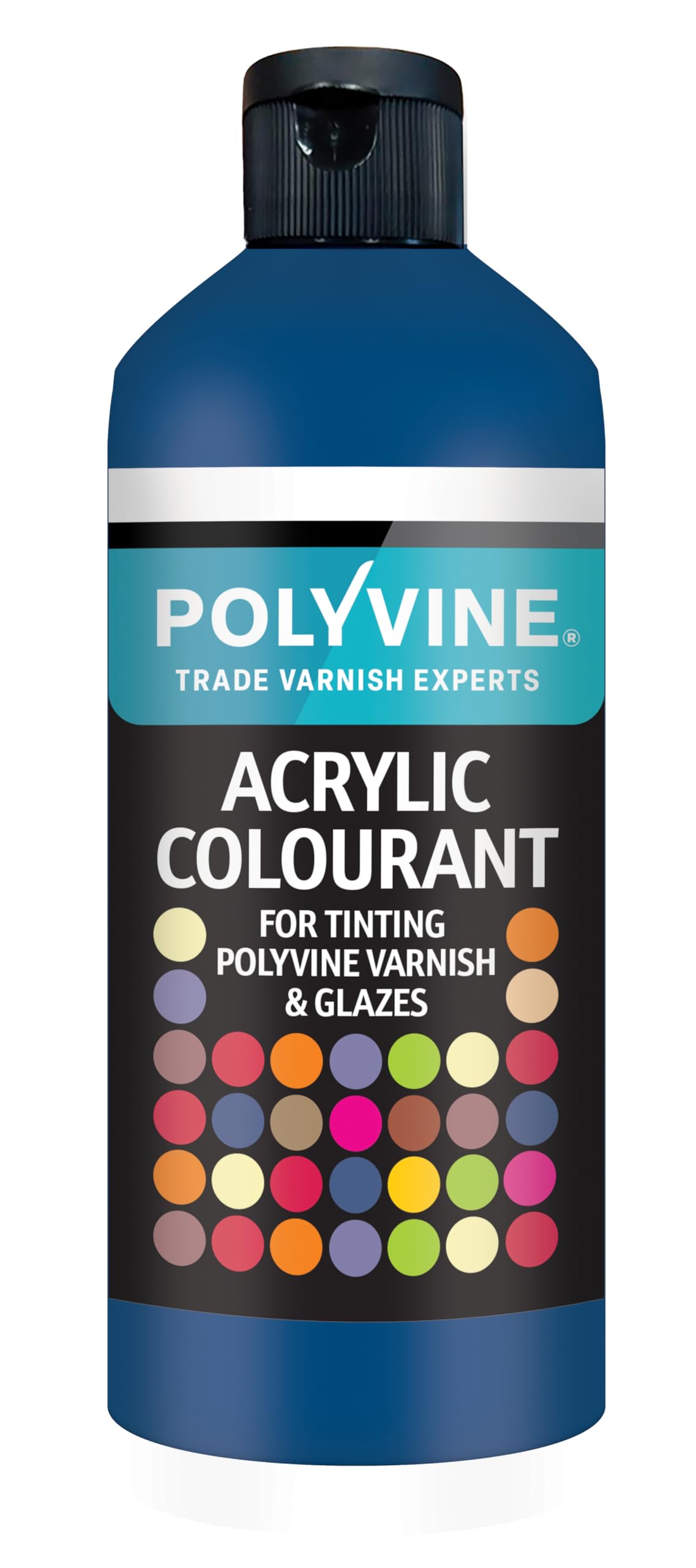 Polyvine Blue 500G For Tinting Water Based Products - Easy Blend, Dense Liquid Pigment Colour Additive For Paint, Varnish, Filler, Grout, Cement, Emulsion, Masonry Paint & More - Blue, 500G
