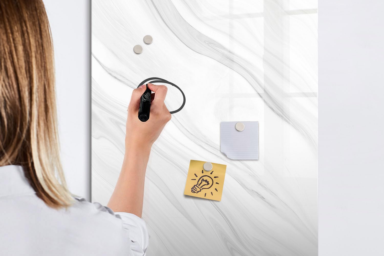 Lavagna da Parete Magnetica in Vetro | Include Magneti, Pennarello e Gomme | Ideale per Ufficio, Casa, Studio e Task Planning - 60x40 - Agenda settimanale per bambini
