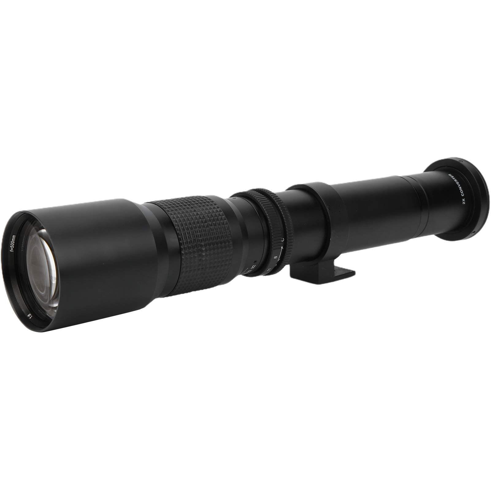 Fyearfly Teleobiettivo 500 mm F8F32 con messa a fuoco manuale, ingrandimento 2x per Canon EFS, cattura dettagli distanti, soluzione fotografica conveniente, nero