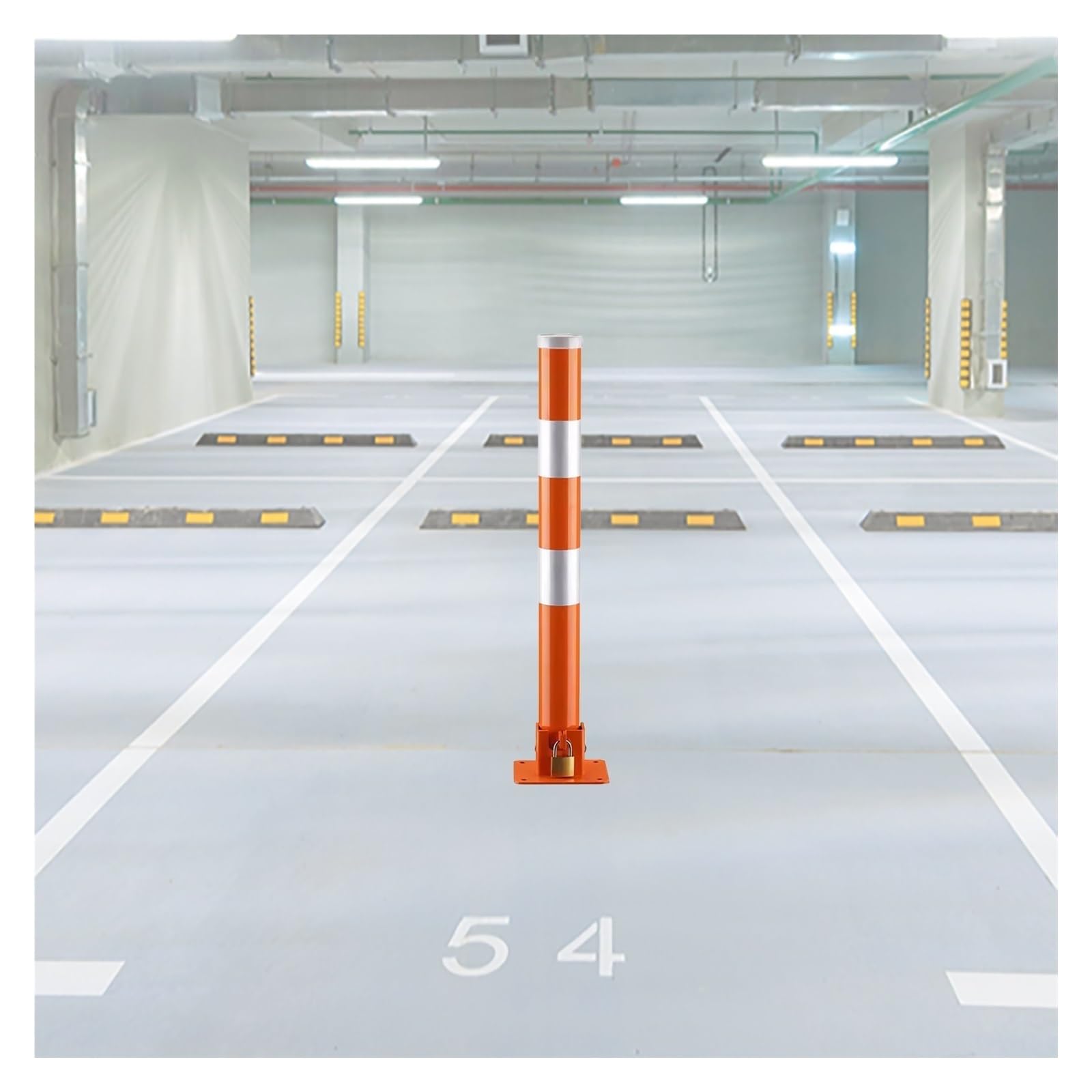 Borne de stationnement pliable en acier avec boulon d'ancrage pour allée