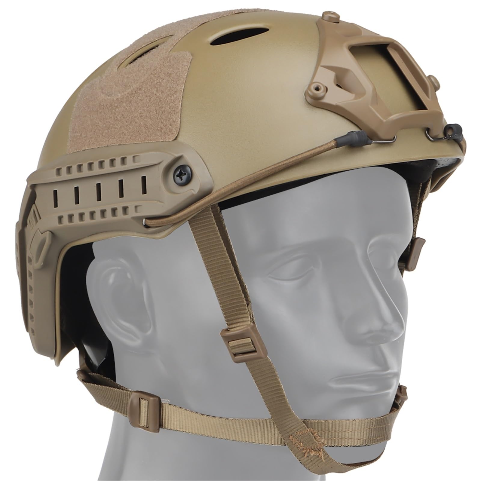 Juego De Casco Táctico Airsoft con Orejeras, Gafas, Luz De Señal, Funda For Casco Y Bolsa De Almacenamiento De Batería De Contrapeso For Juegos De Cosplay Al Aire Libre