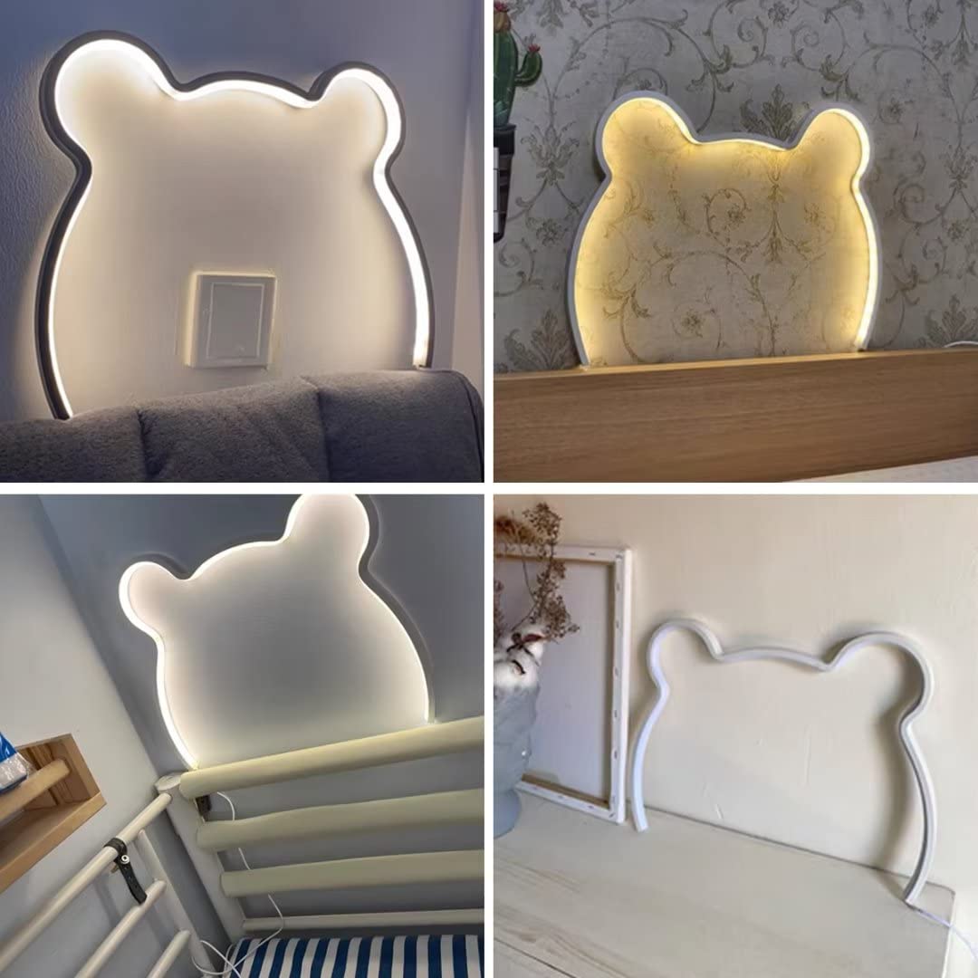 Nowoczesne żyrandole LED Niedźwiedź Kinkiet nocne, Śliczne kinkiety pokoju dziecięcego, Lampka nocna Lampki stołowe, do ładowania USB, z funkcją ściemniania
