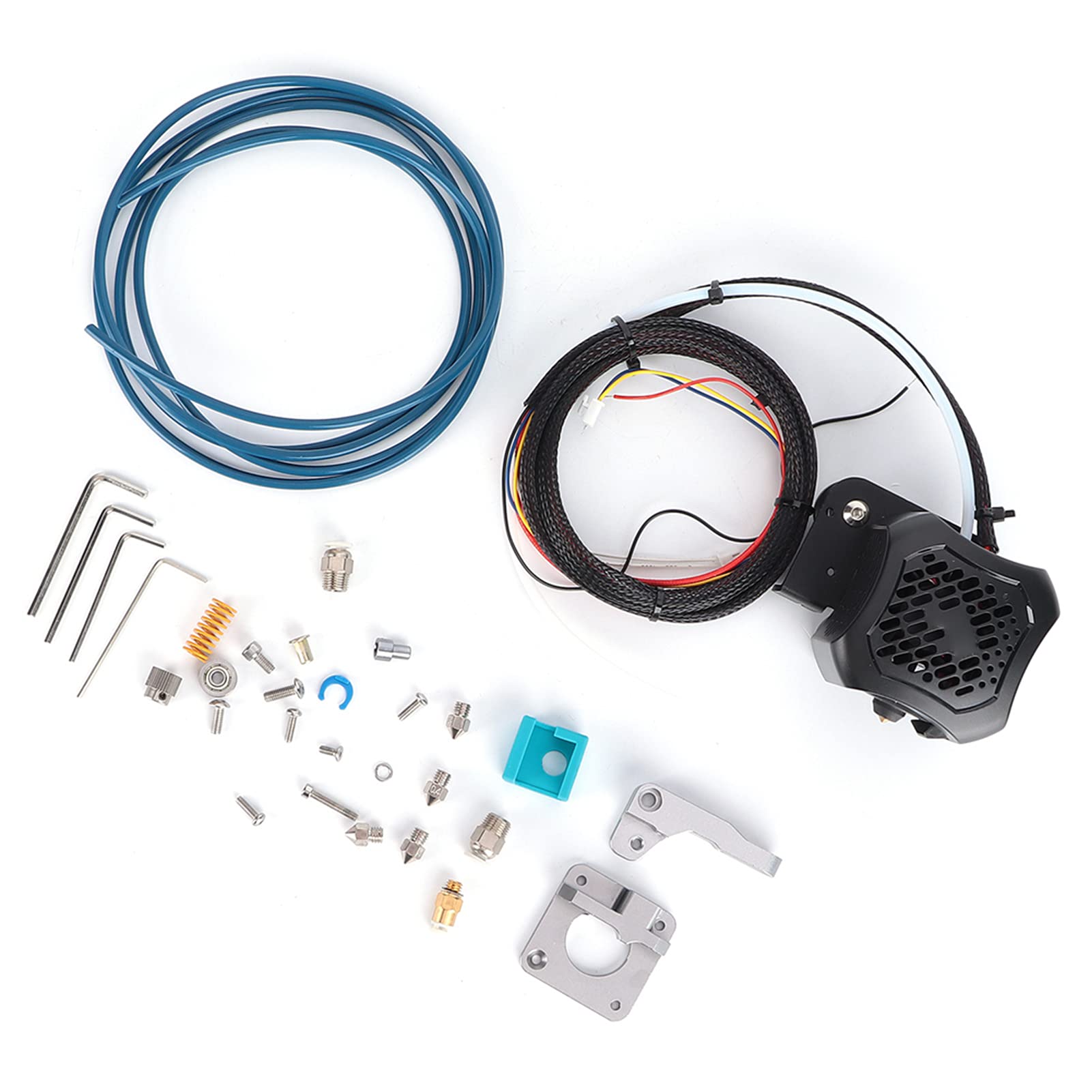 Ejoyous Kit Completo de Extrusora Ensamblada, Boquilla Extrusora de Latón de Aleación de Aluminio de 0,4 Mm CC 24 V con Kit de Tubo de PTFE, Enfriamiento de Calefacción Estable, para Usuarios de