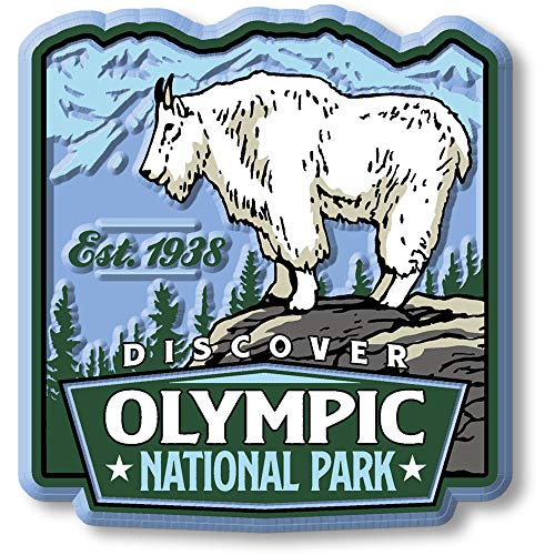 Imán vintage Olympic National Park de caucho 3D miniatura 1