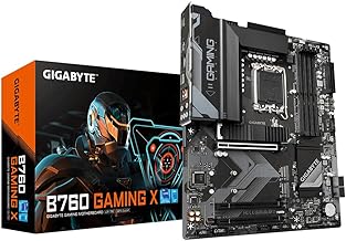 GIGABYTE B760 GAMING X Motherboard - Compatible with Intel Core 14th Gen processors, 8+1+1 phase digital VRM, up to 7600MHz DDR5 (OC), 3x PCIe 4.0 M.2, 2.5GbE LAN, USB 3.2 Gen 2