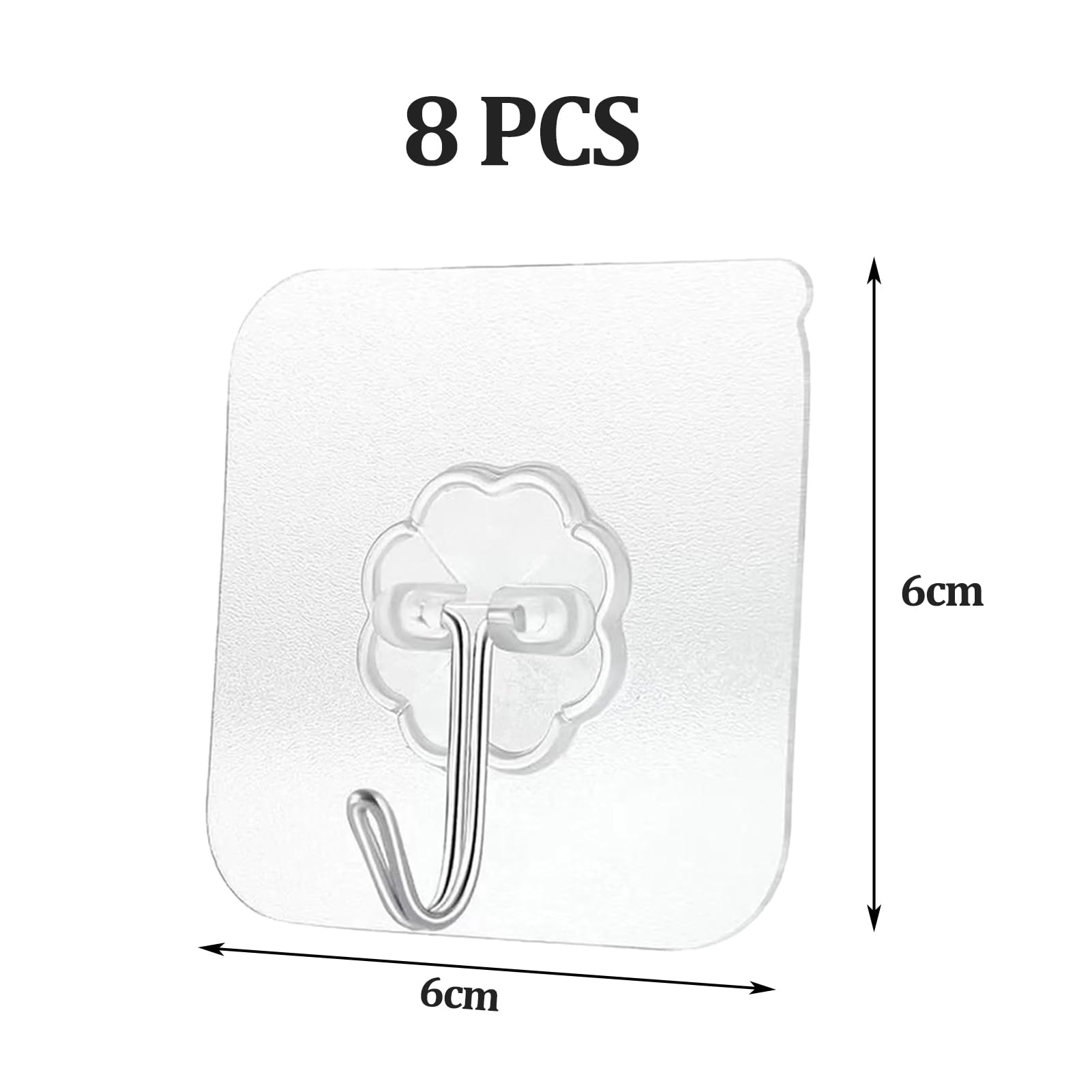 8 Ganci Adesivi Trasparenti - Forte Adesione Fino A 20 Kg, Per Cucina, Bagno, Muro - Foto 8