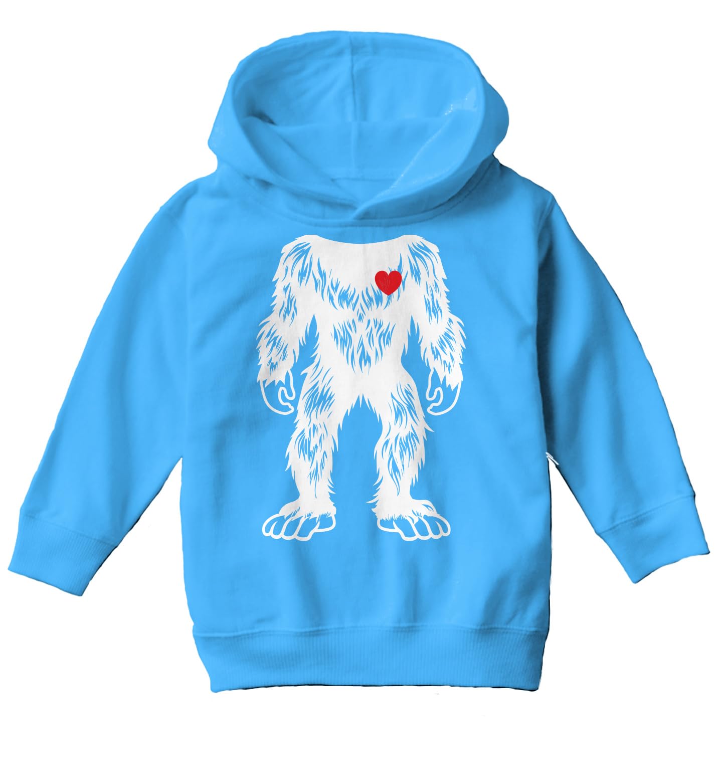 Haase Unlimited Yeti with Heart - Cartoon Snowman Toddler/Youth Fleece Hoodie