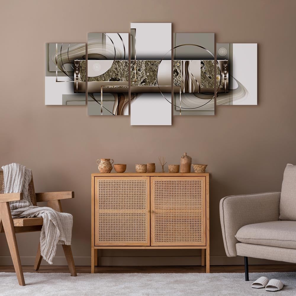 artgeist Acoustic Canvas Wall Art Modern Abstract 40x20 in - 5pcs Picture with Acoustic Foam Sound Print Artwork Room Acoustics Soundproofing a-A-0251-b-n
