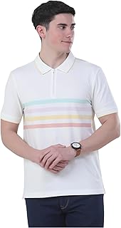turms Men's Anti Stain Anti Odor Water Repellent Collared Neck Striped Zipper Polo T-Shirt | Half Sleeves Tailored Fit Stretchable Cotton Rich | Sports Casual wear | Available in Plus Sizes-picture-30