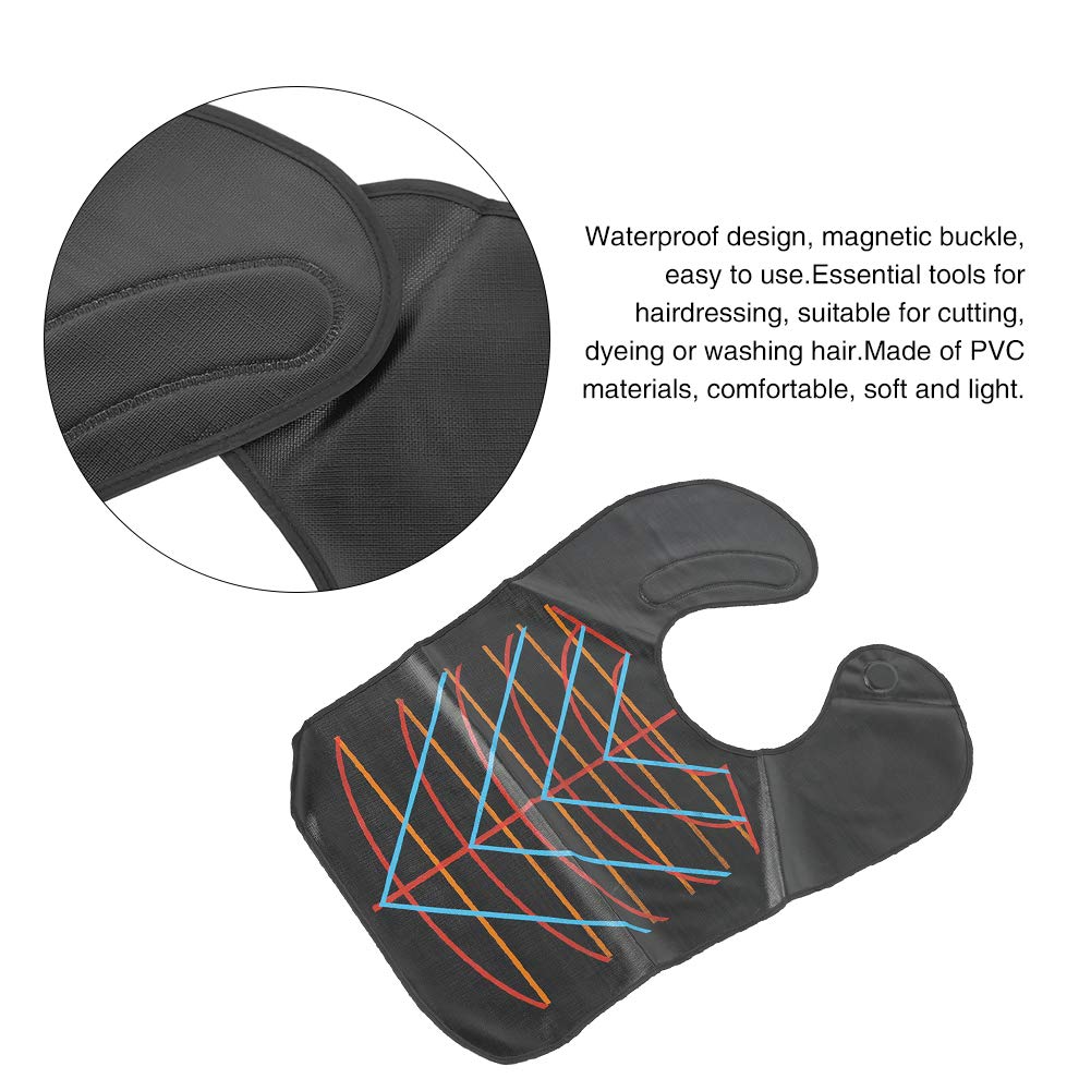 Collar de Corte Impermeable para Peluquería, Protector de Cuello para Corte de Pelo, Tinte, Negro