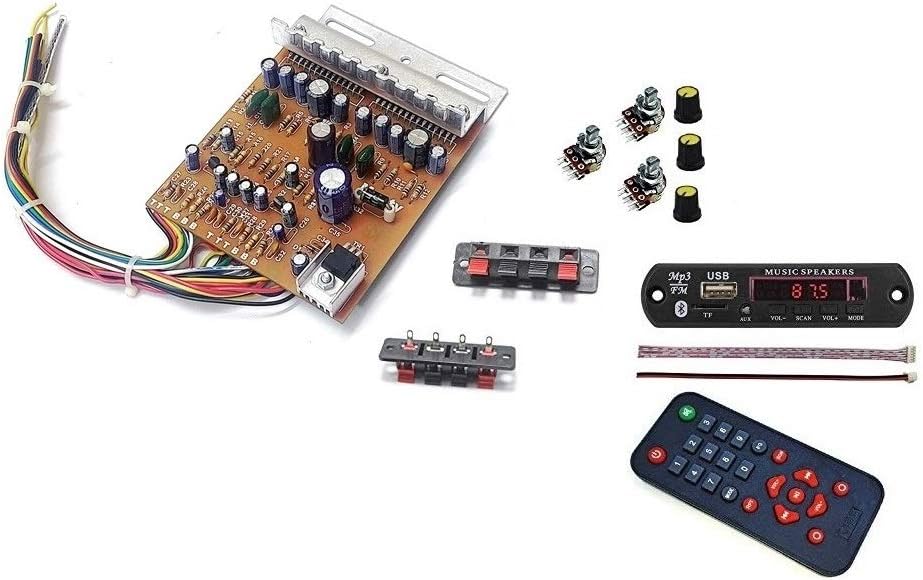 ERH India 4440 IC Board Amplifier Kit DIY Audio Dual Channel 40 + 40W with Bluetooth FM USB Aux Card MP3 Stereo Audio Player Decoder Module DIY Kit