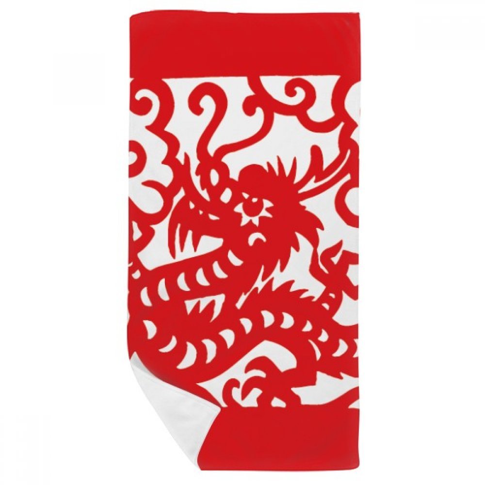 Serviette de bain dragon Chine au toucher doux et soyeux 35x70
