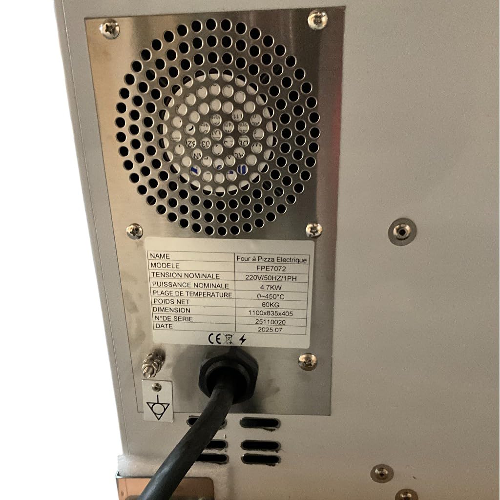 Forno per pizza elettrico professionale – 4 x Ø 33 cm – 4,7 kW – Temperatura fino a 450°C – Porta vetrata – Termostato manuale