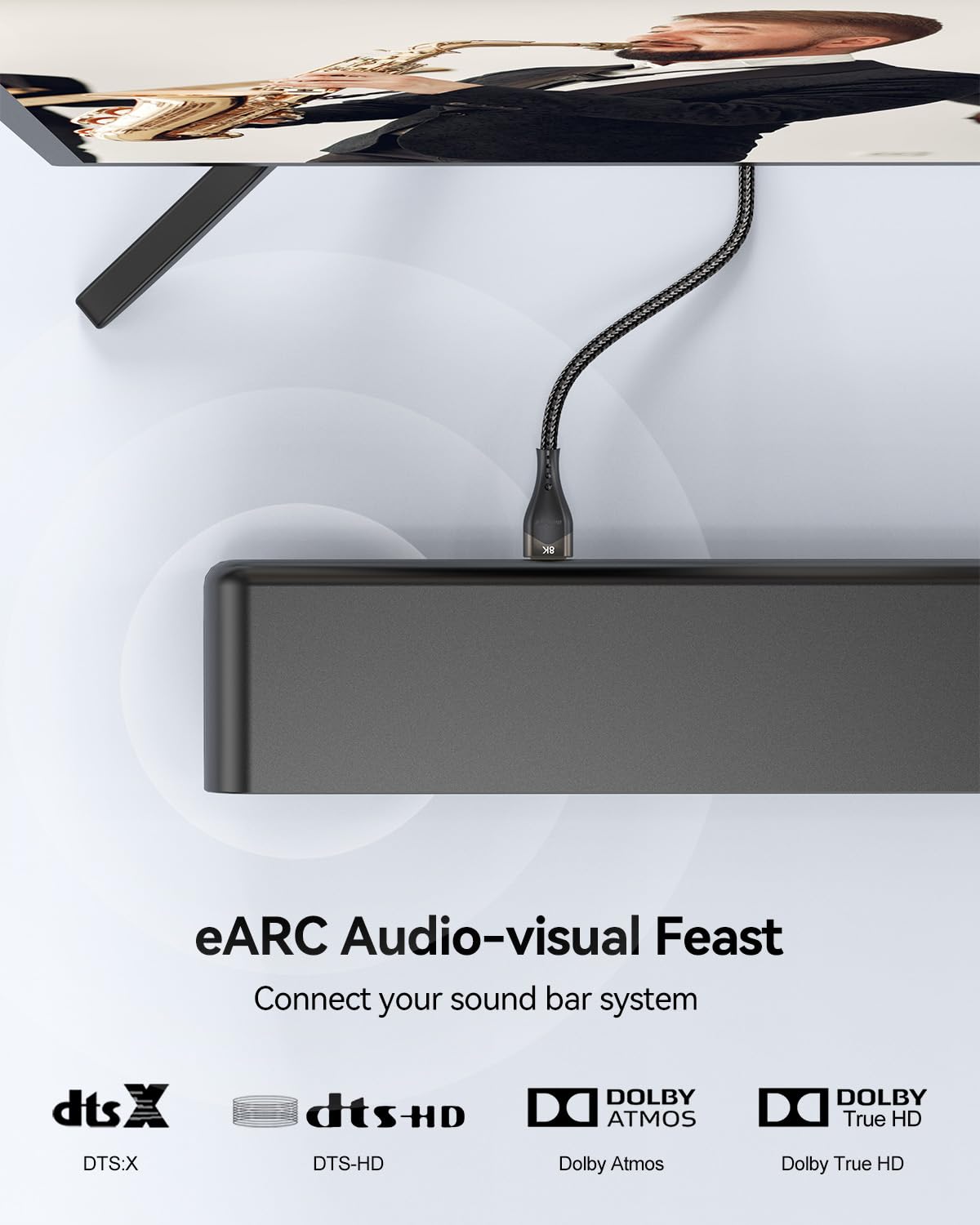 Cavo HDMI 10K 8K, 0,9 m, confezione da 10, cavo HDMI ad alta velocità da 48 Gbps a HDMI 2.1 8K a 60Hz, 4K a 120Hz, cavo HDMI intrecciato in nylon eARC, HDR10, HDCP2.2 e 2.3 per PS5/PS4,