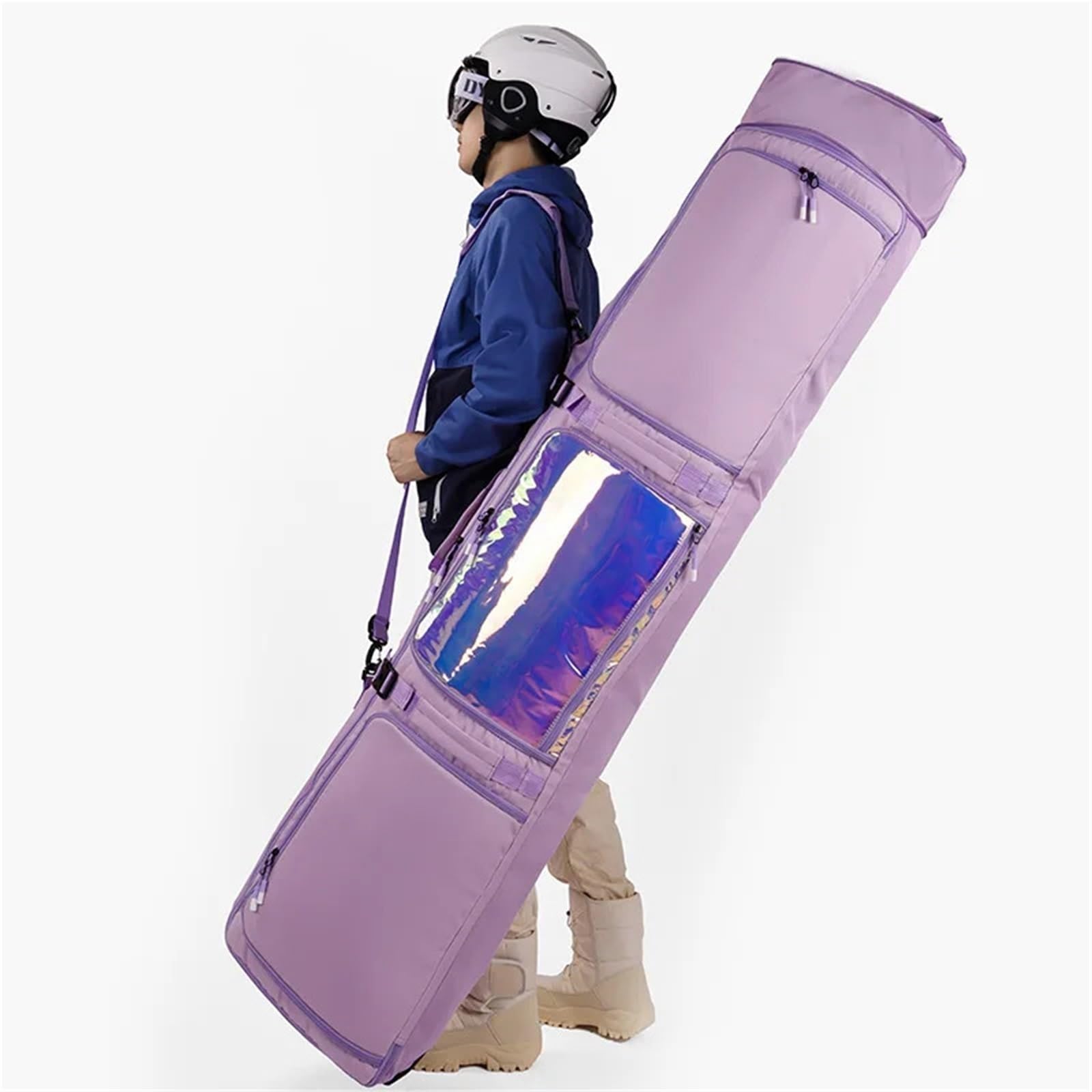 Plecak do jazdy na rolkach, Plecak na buty narciarskie Torba narty Snowboard kółkach transportowa sprzęt(Blight Gray)