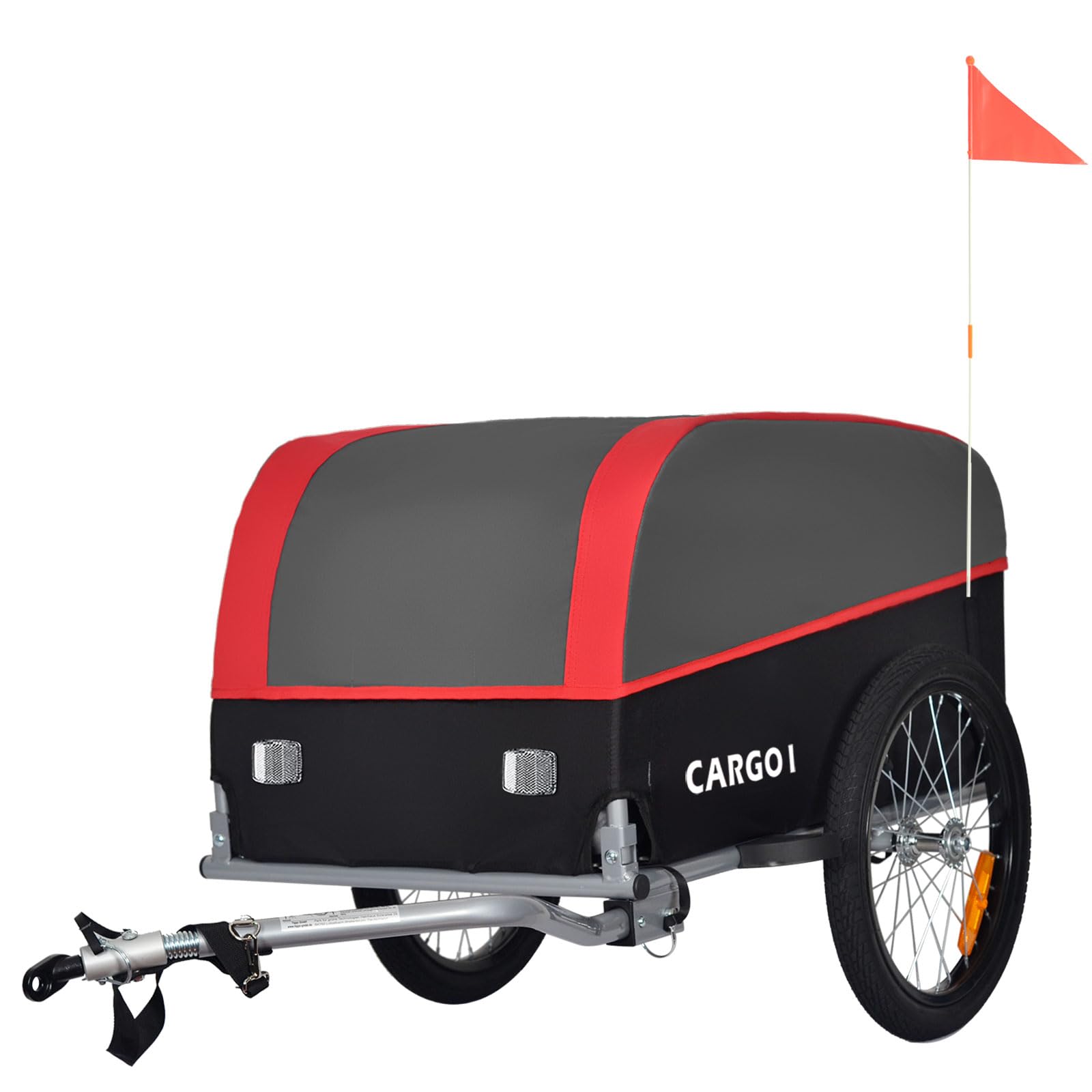 Tiggo Cargo I Remorque de Velo Cargo 120L, Charge Max. 40kg, Toile en Nylon avec Protection Anti-Pluie Pliable