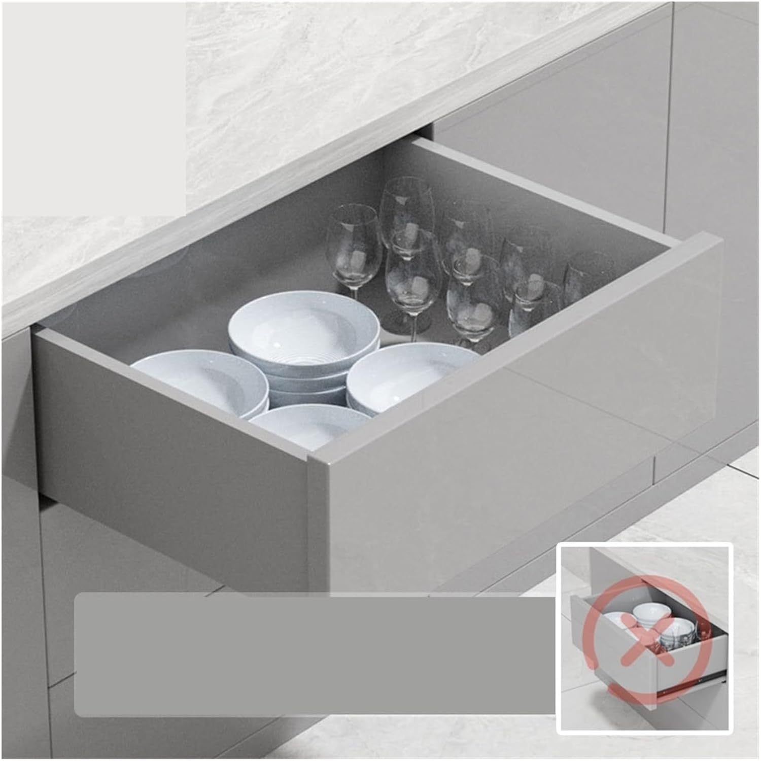 Drawer Slide Rails Soft Close 2 Section Hidden Rail Tracks 25KG Runner Damper Buffer(350mm)