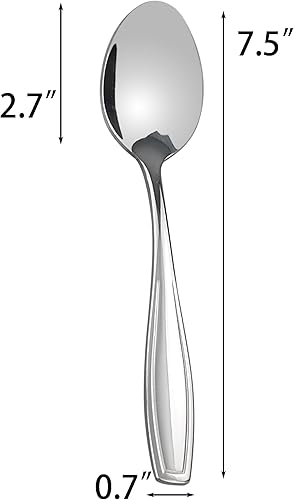 Miniatura 3 de Pekky 12 cucharas de mesa de acero inoxidable, 7.5 pulgadas