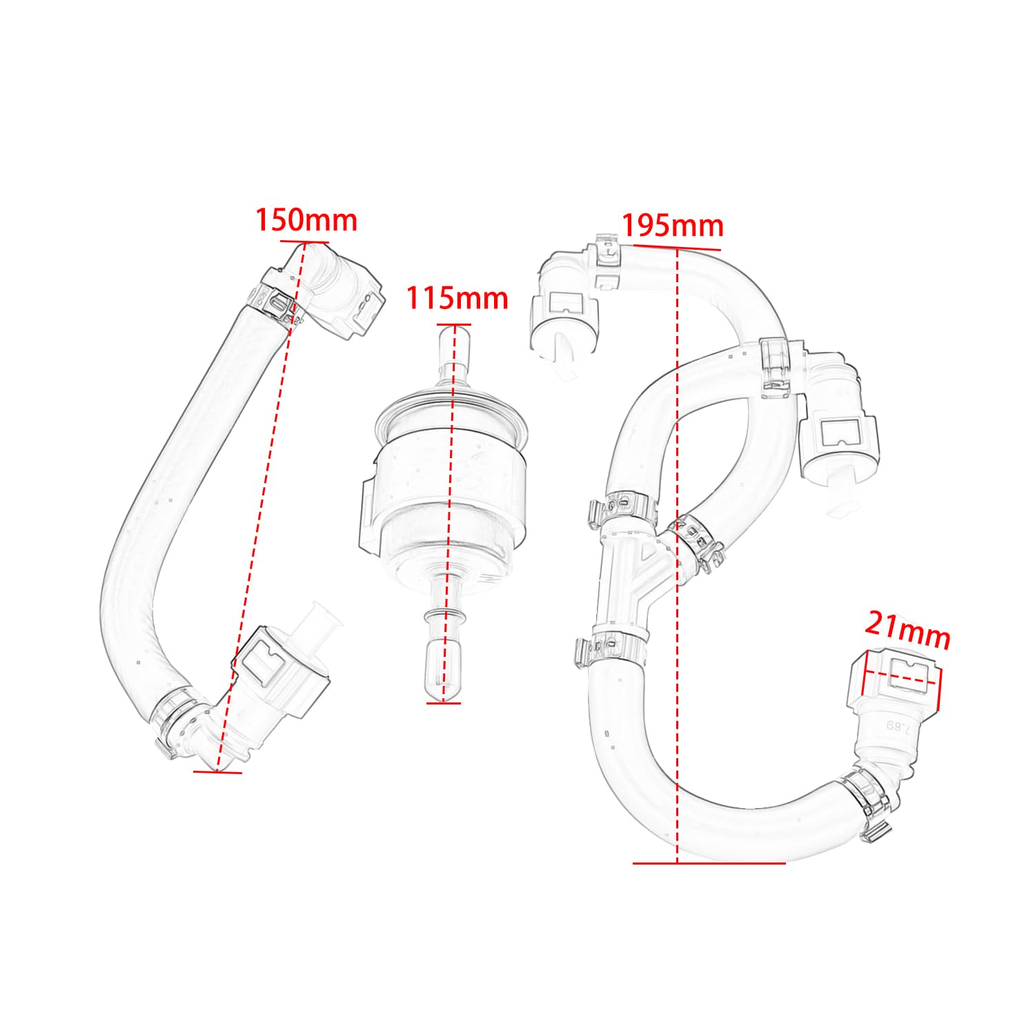 Kit de Taza Filtro Aceite Tubo Combustible con Manguera 7,89, conexión Piezas Motocicleta para Benelli BN600 BJ600GS