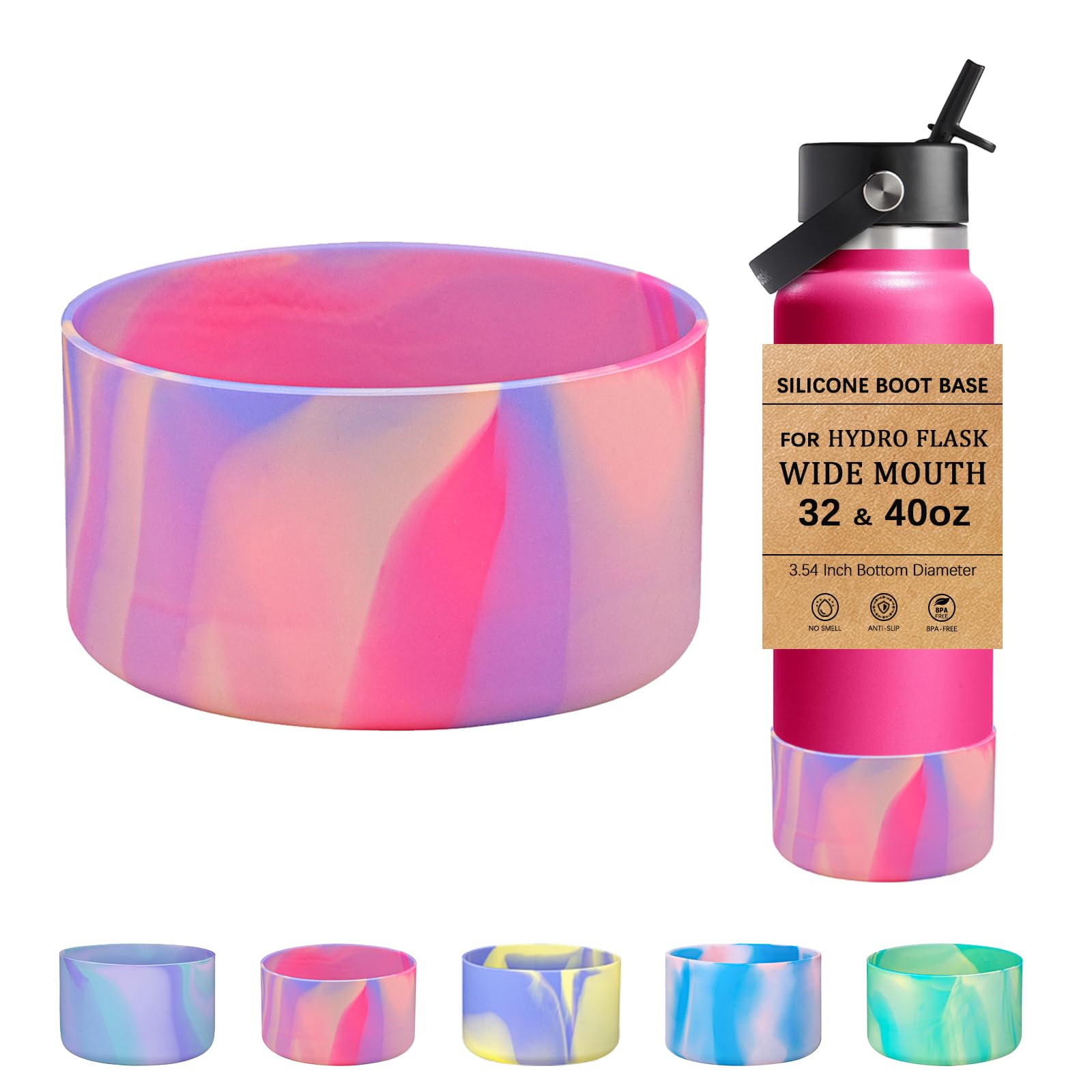 HEYSKAY Silicone Boot Base for Hydro Flask Wide Mouth 32-40oz Water Bottle