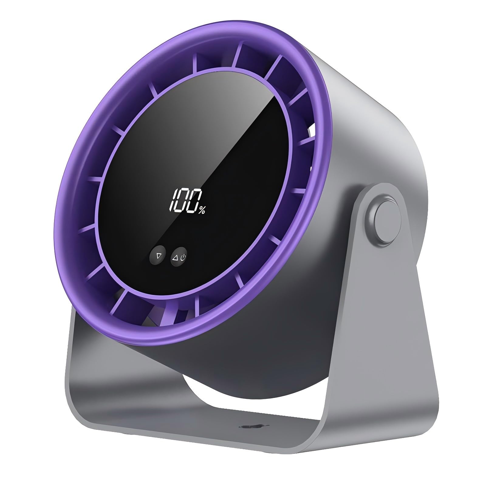 Ventilatore da tavolo da parete, ultra silenzioso, 35 dB, con display digitale, ventola ricaricabile USB a 100 velocità, inclinazione di 105° e autonomia di 10 ore, raffreddamento portatile