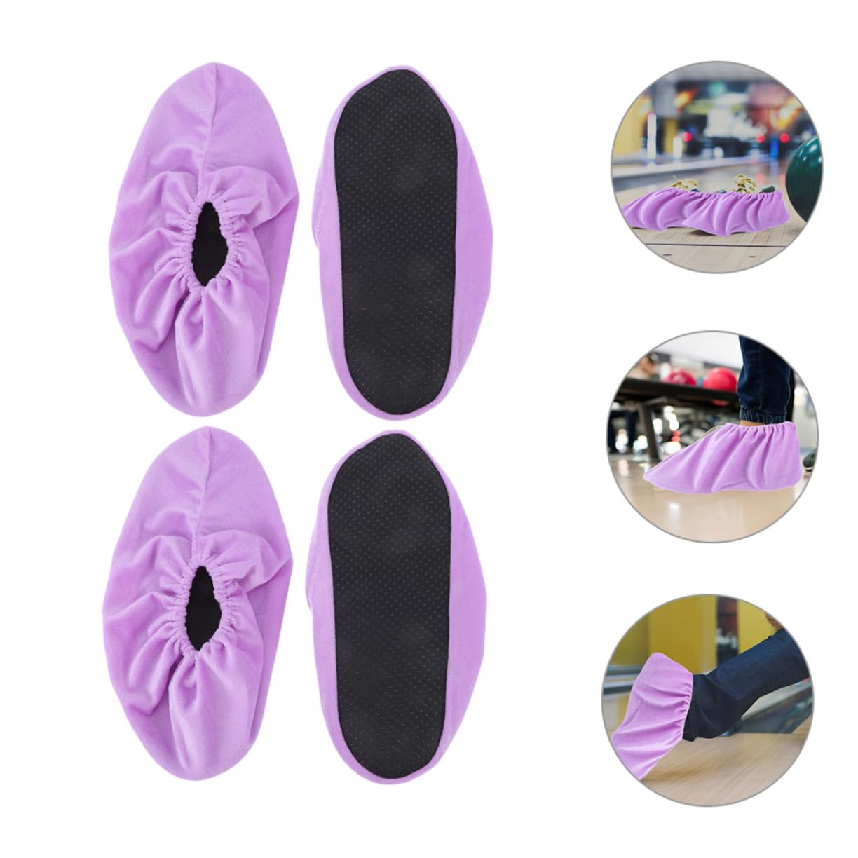 POPETPOP 3 Pairs Bowling Shoe Covers Durable Non Slip Protectors for Adult Bowling Shoes Washable and Reusable for Sports Enthusiasts